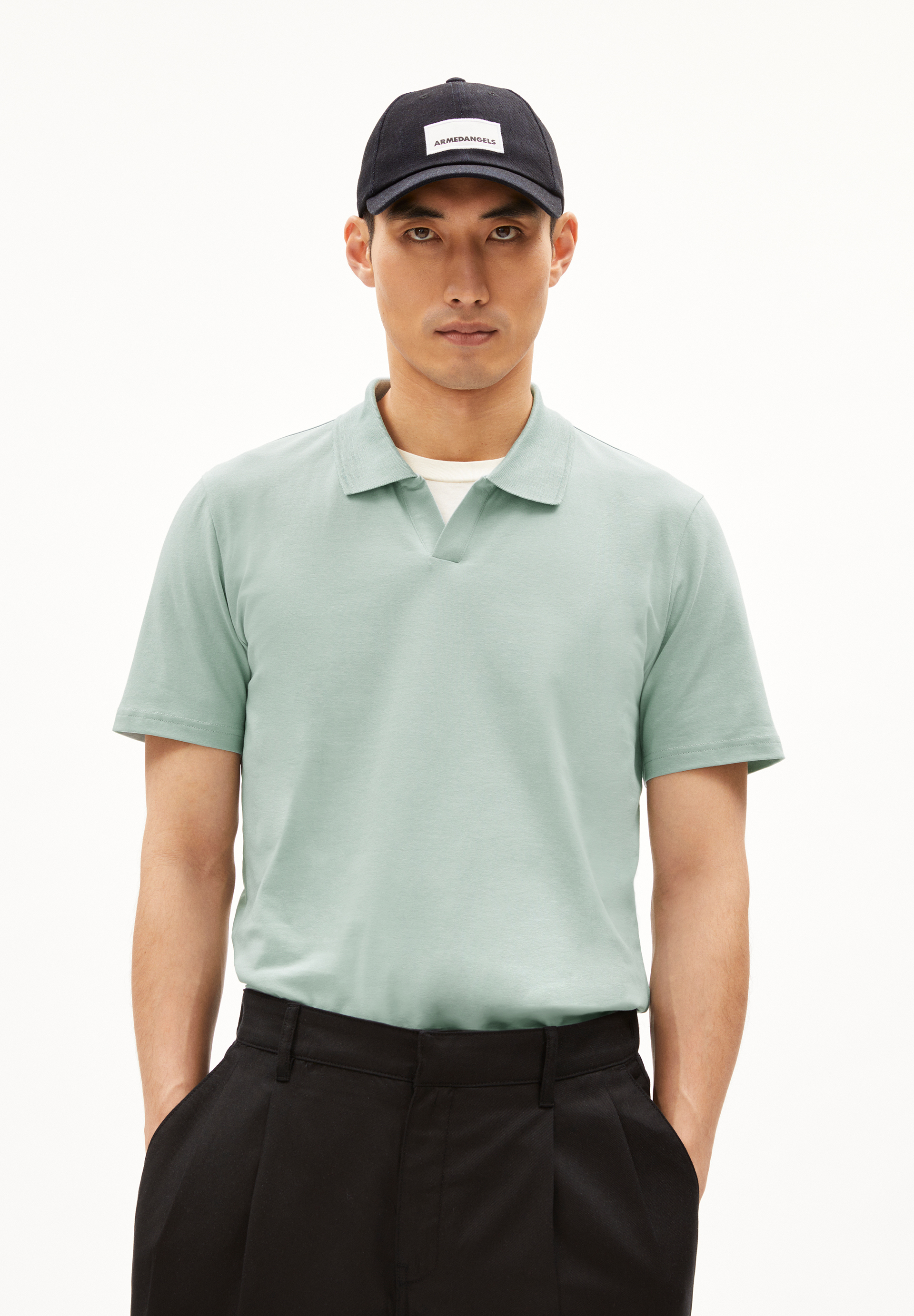 BRAAN PREMIUM Poloshirt met regular fit van biologische katoenmix