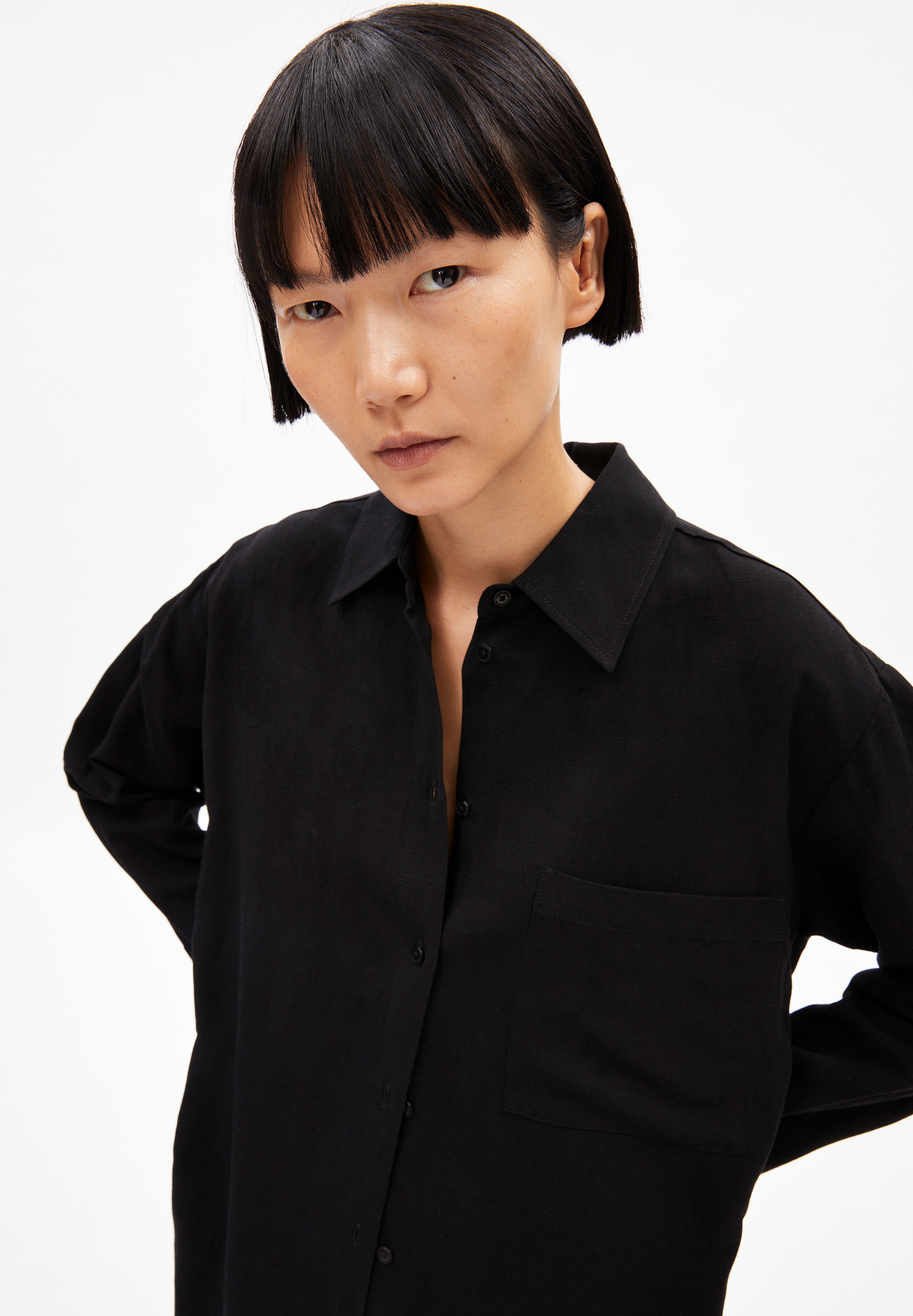 MAALGAA LINO Blouse en lin mélangé