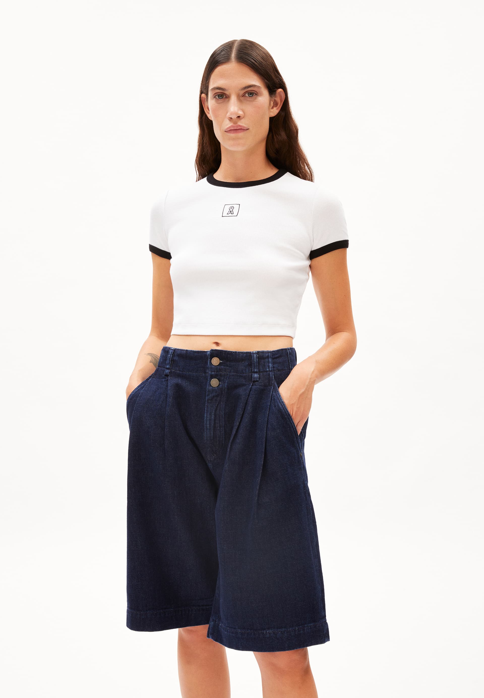 KARDITAA CONTRAST Rib-T-Shirt Slim Fit made of Organic Cotton Mix