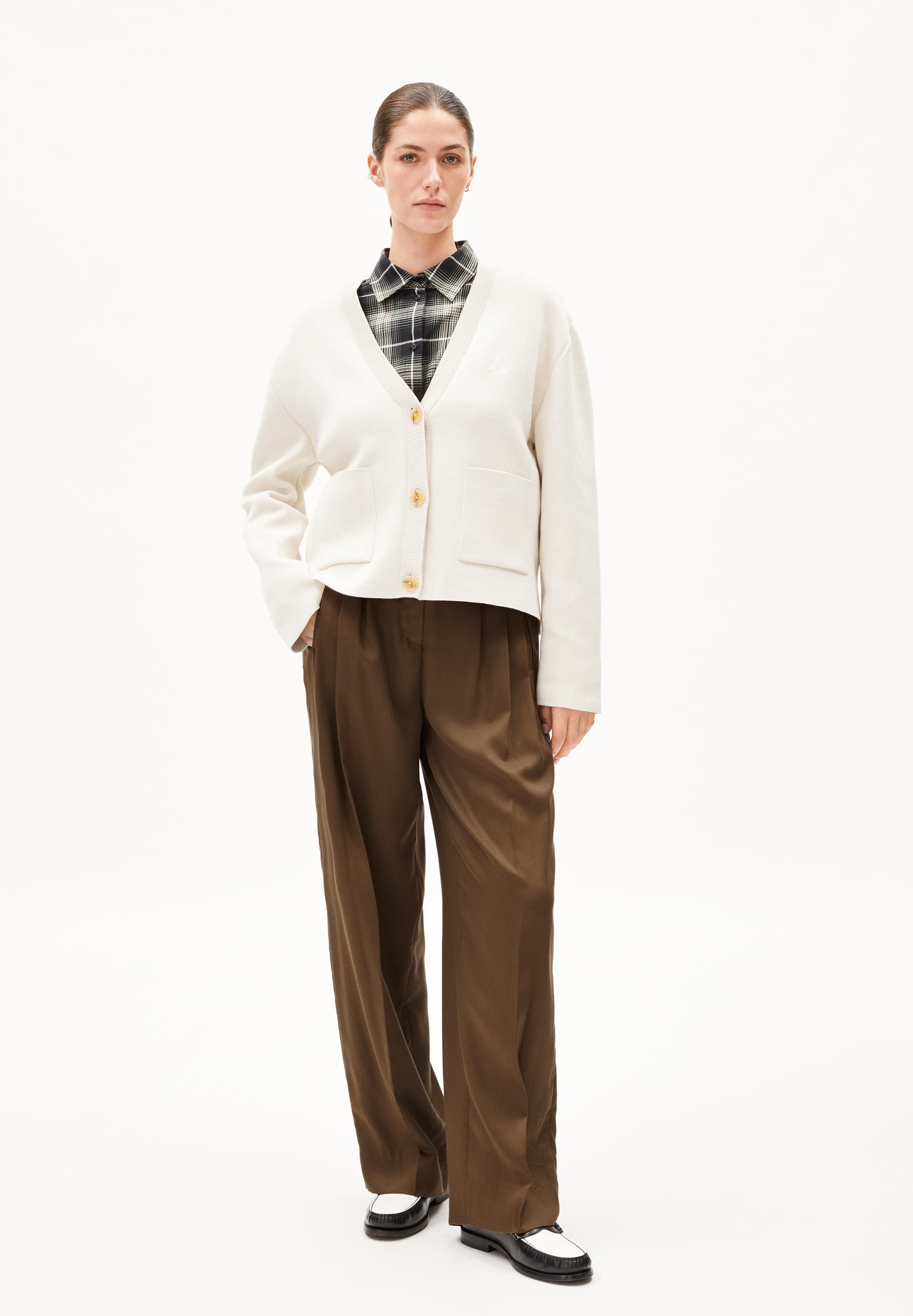 FIONAA MILANO Veste en maille coupe oversize en coton bio