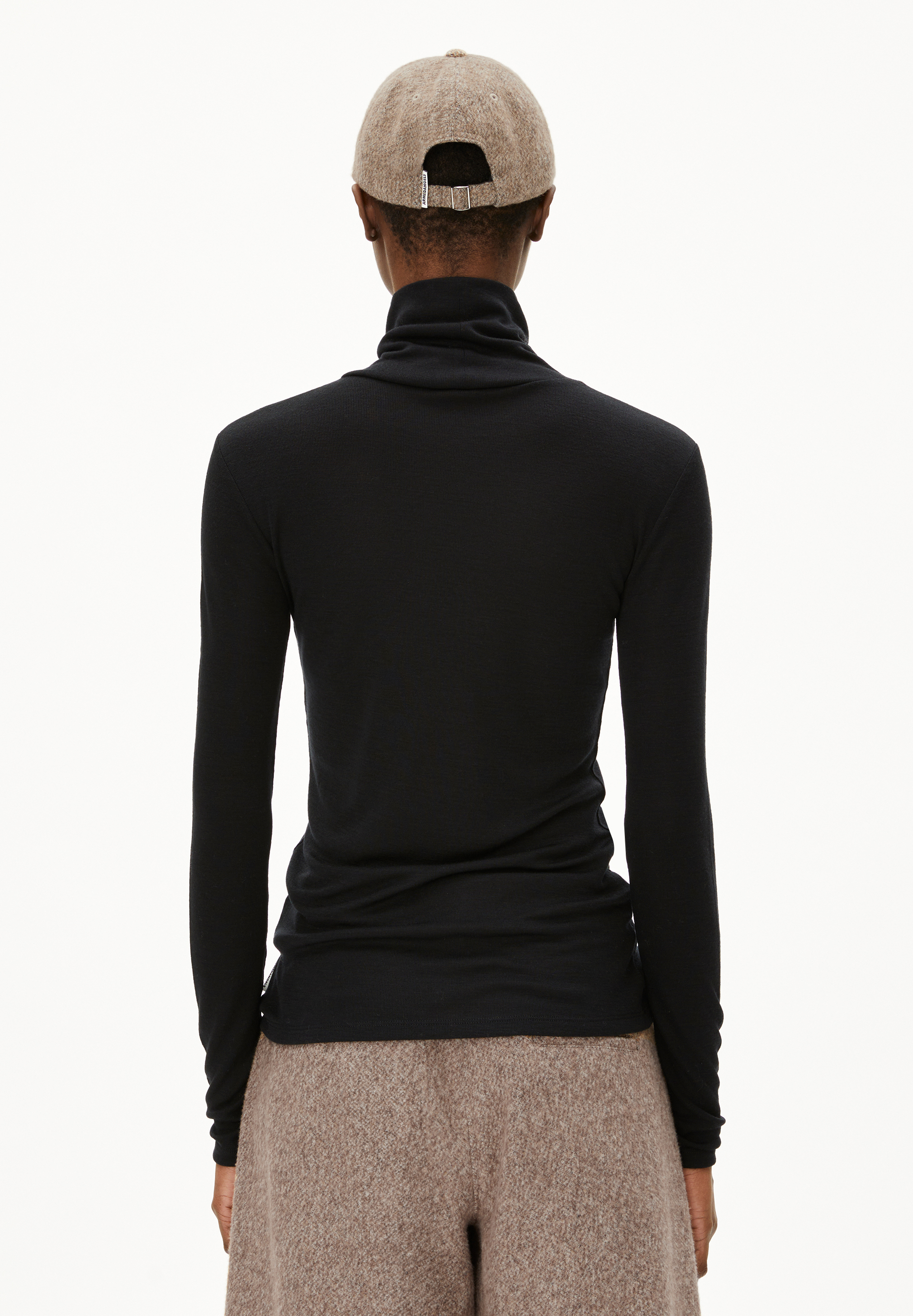 GRAZILIAA WOOL BLEND Haut à manches longues coupe ajustée en coton bio mélangé