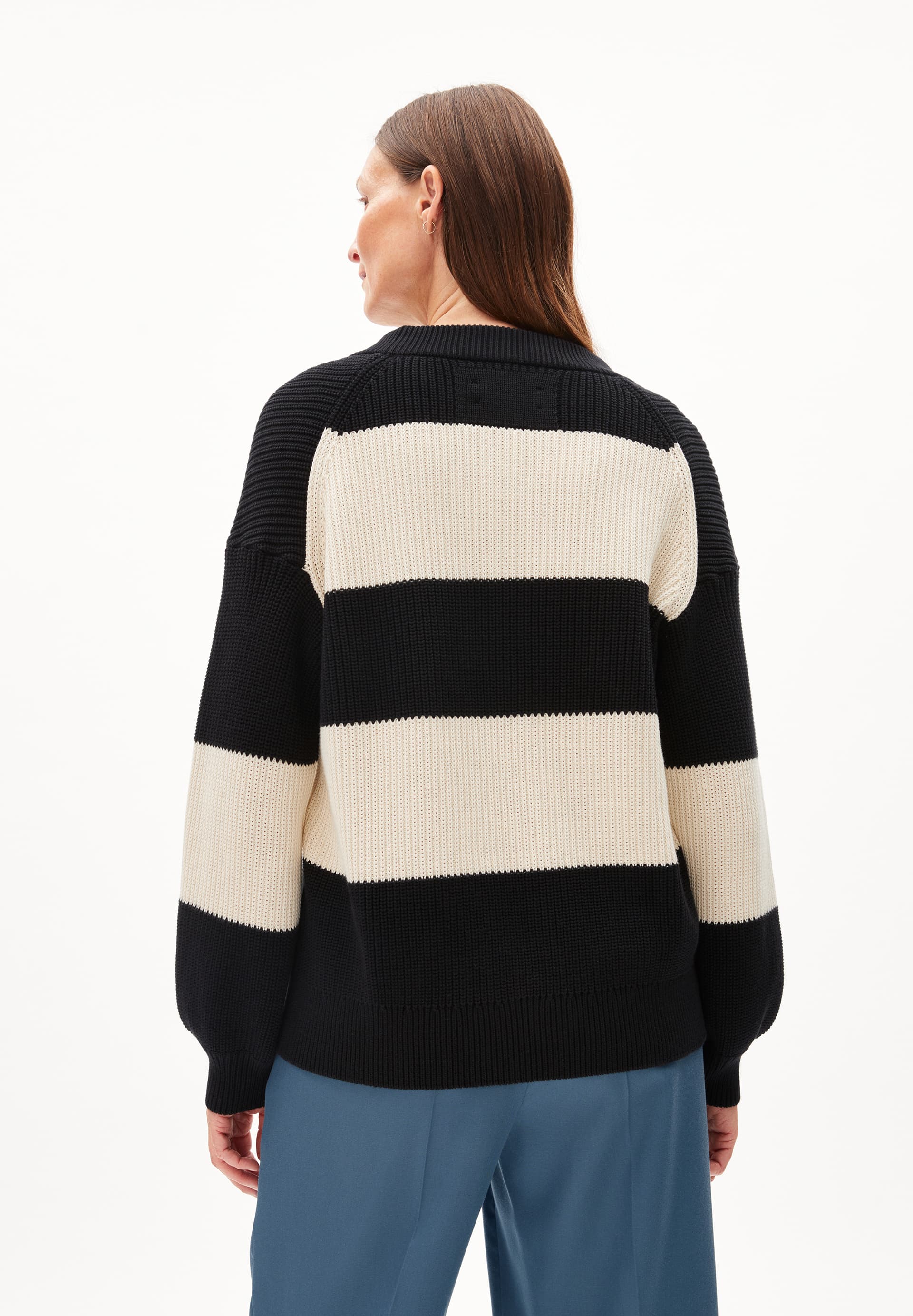 HAAYLE BLOCKSTRIPES Sweater Loose Fit made of Organic Cotton