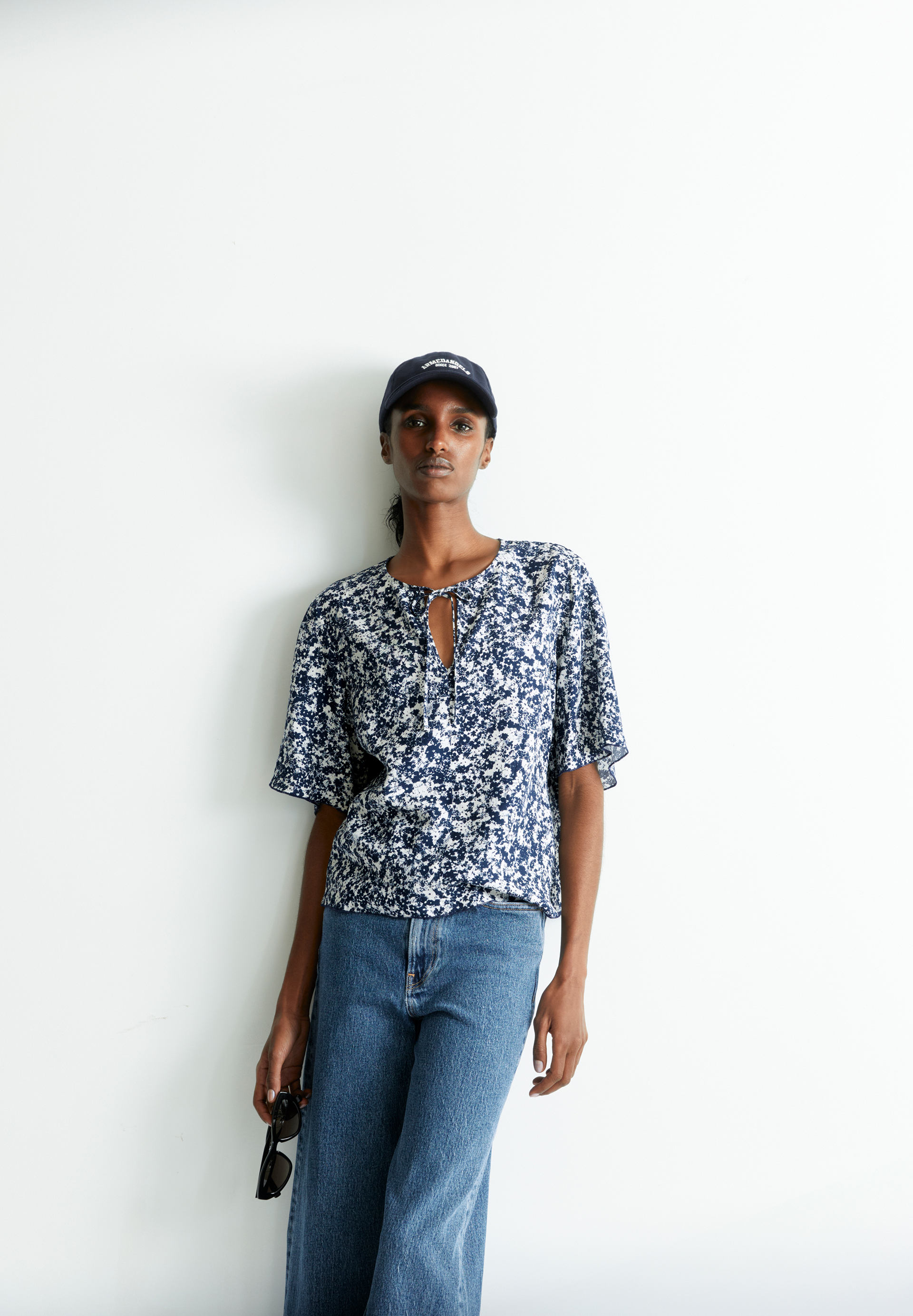 ANDRIKAA MOSAIC LINO Blouse en lin mélangé