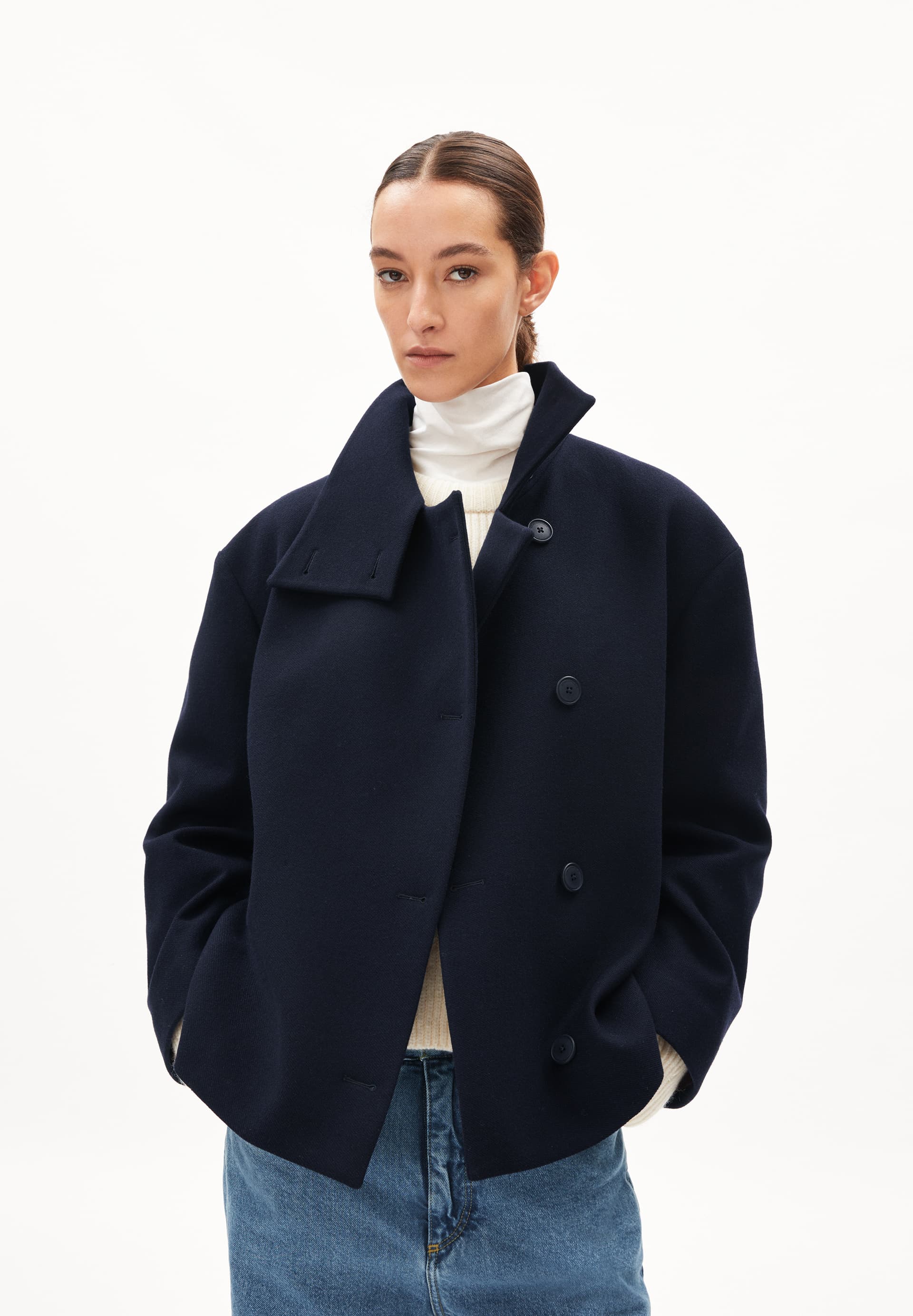 MAJELAA WOOL Manteau coupe ample en laine recyclée