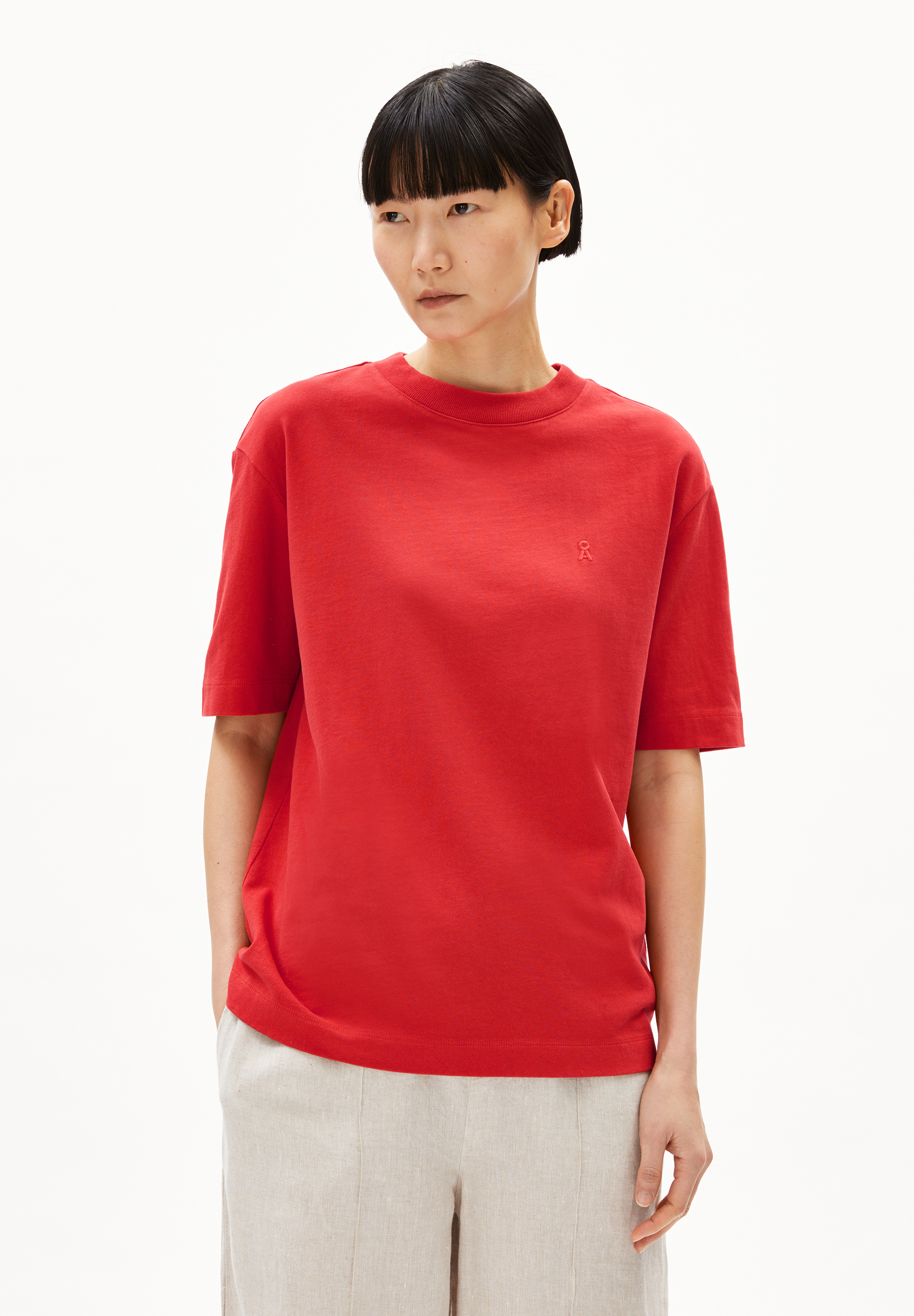 TARJAA Heavyweight T-shirt met loose fit van biologische katoenmix