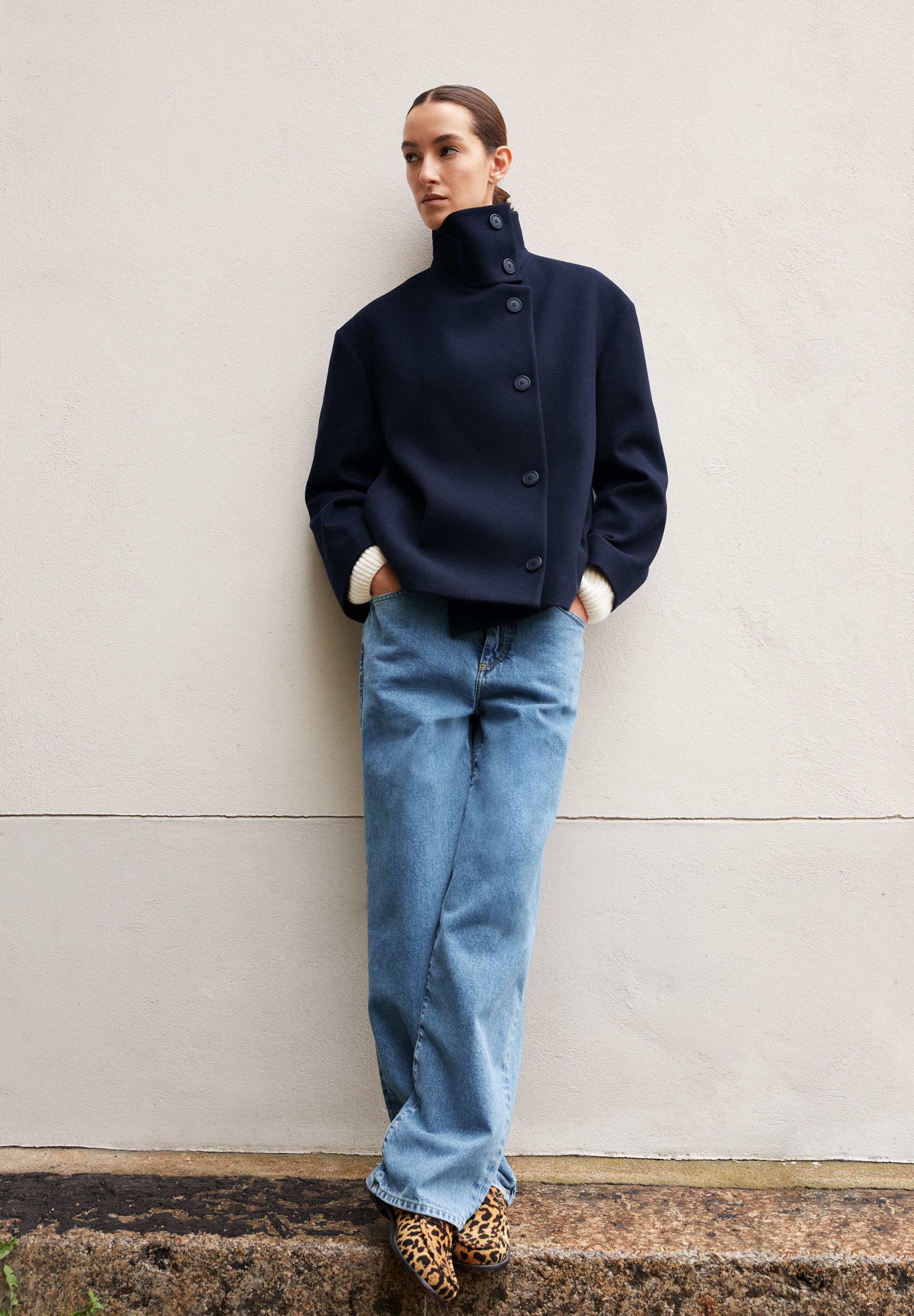 MAJELAA WOOL Manteau coupe ample en laine recyclée
