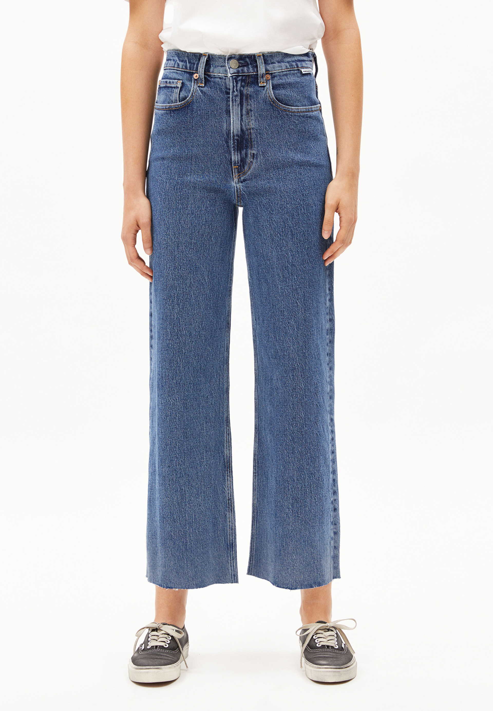 MURLIAA CROPPED Jean large en coton bio mélangé stretch confort