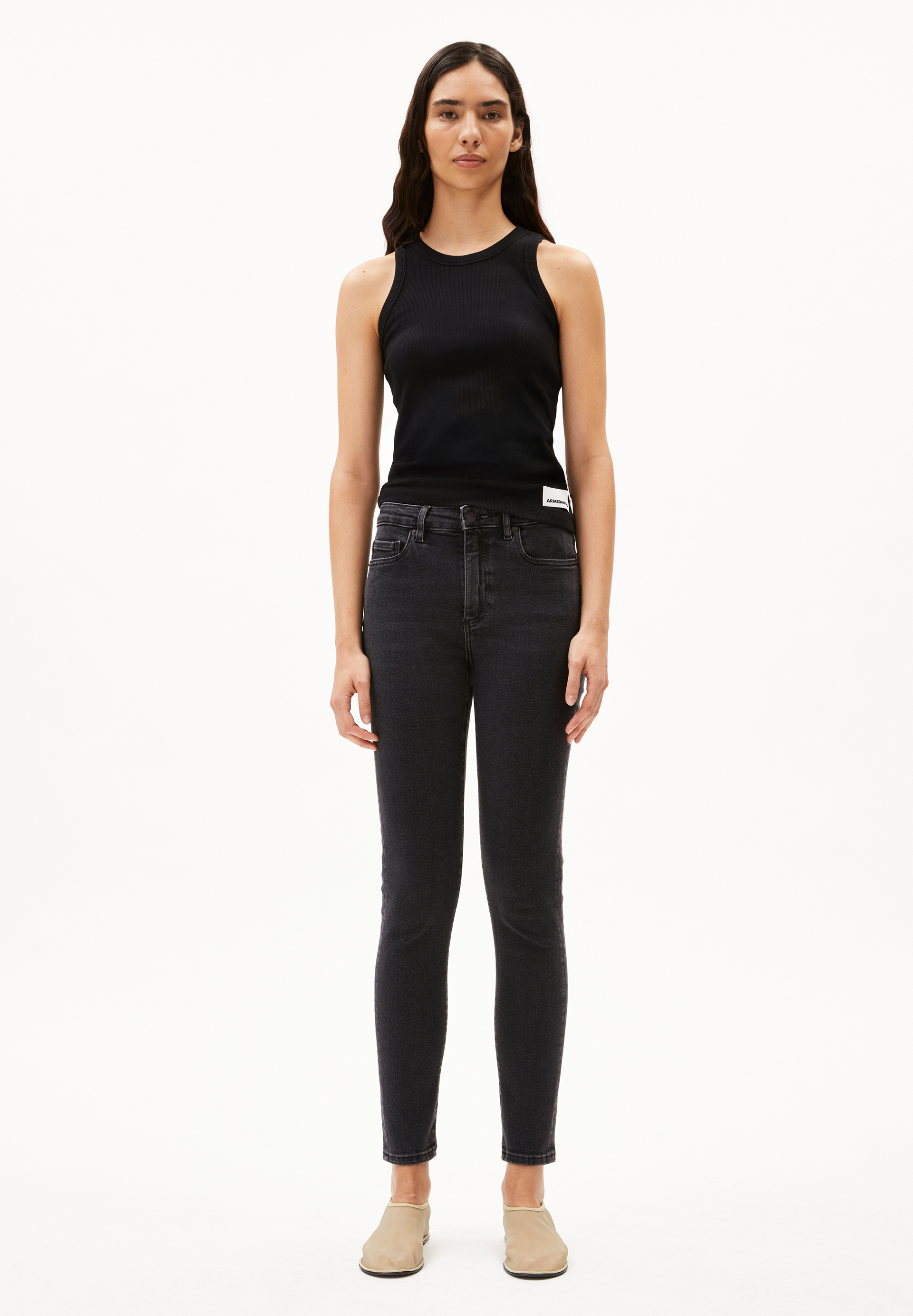 TILLAA Jean skinny taille mi-haute en mélange de coton biologique X-Stretch