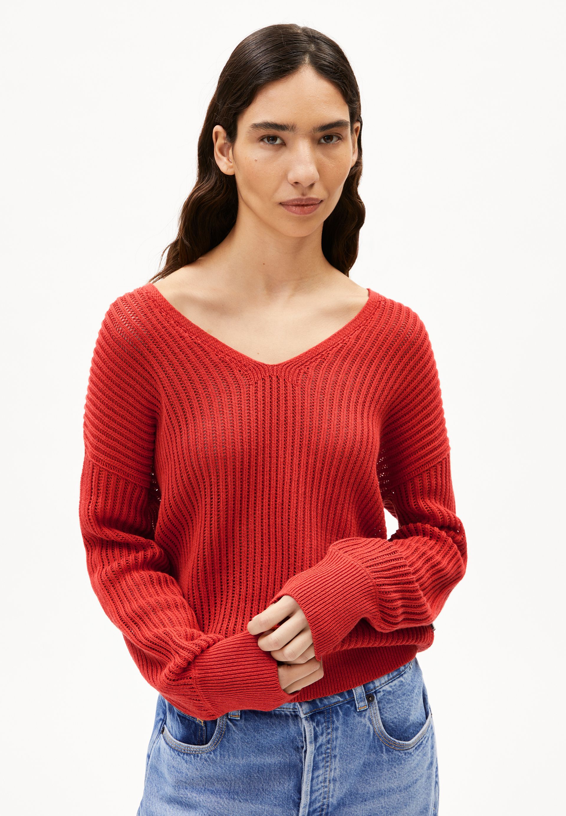 RABEAA CROCHET LINO Sweater made of Linen-Mix