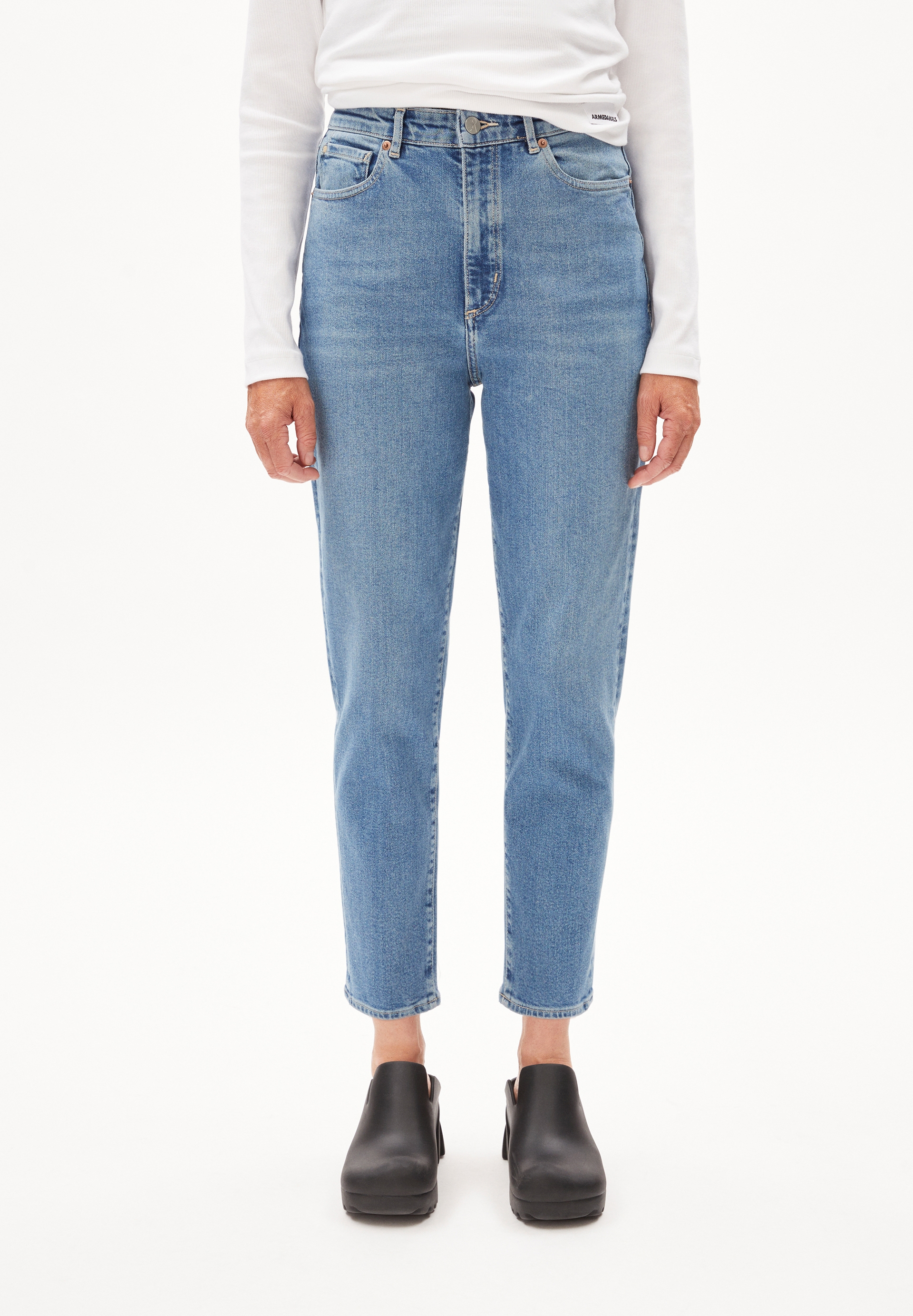 MAIRAA COMFORT Jeans Mom Fit High Waist Ankle recycelter Baumwoll Mix Comfort-Stretch