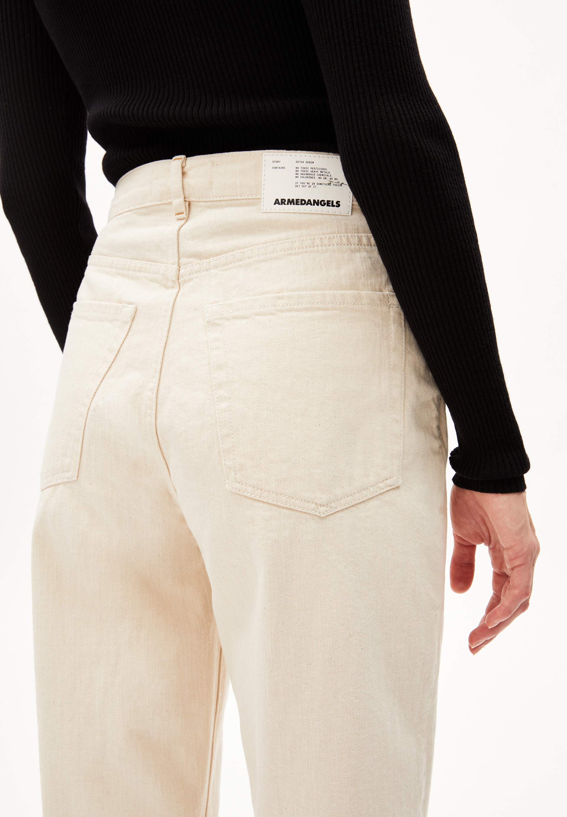 MAIRAA UNDYED Jeans Mom Fit High Waist Ankle Organic Cotton Mix Non-Stretch