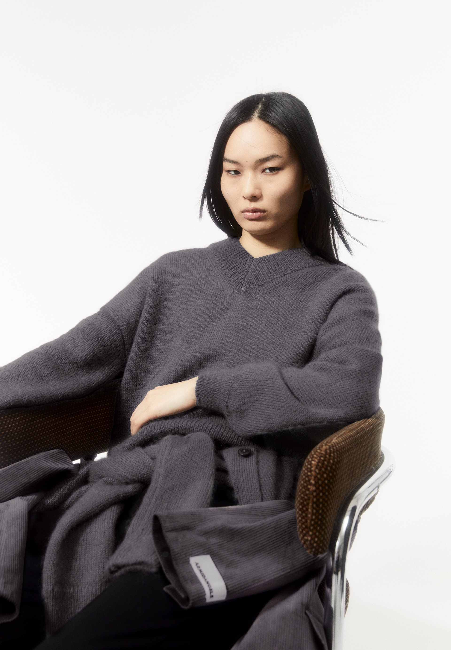 ALBASAA MOHAIR Pull coupe oversize en laine mohair mélangée