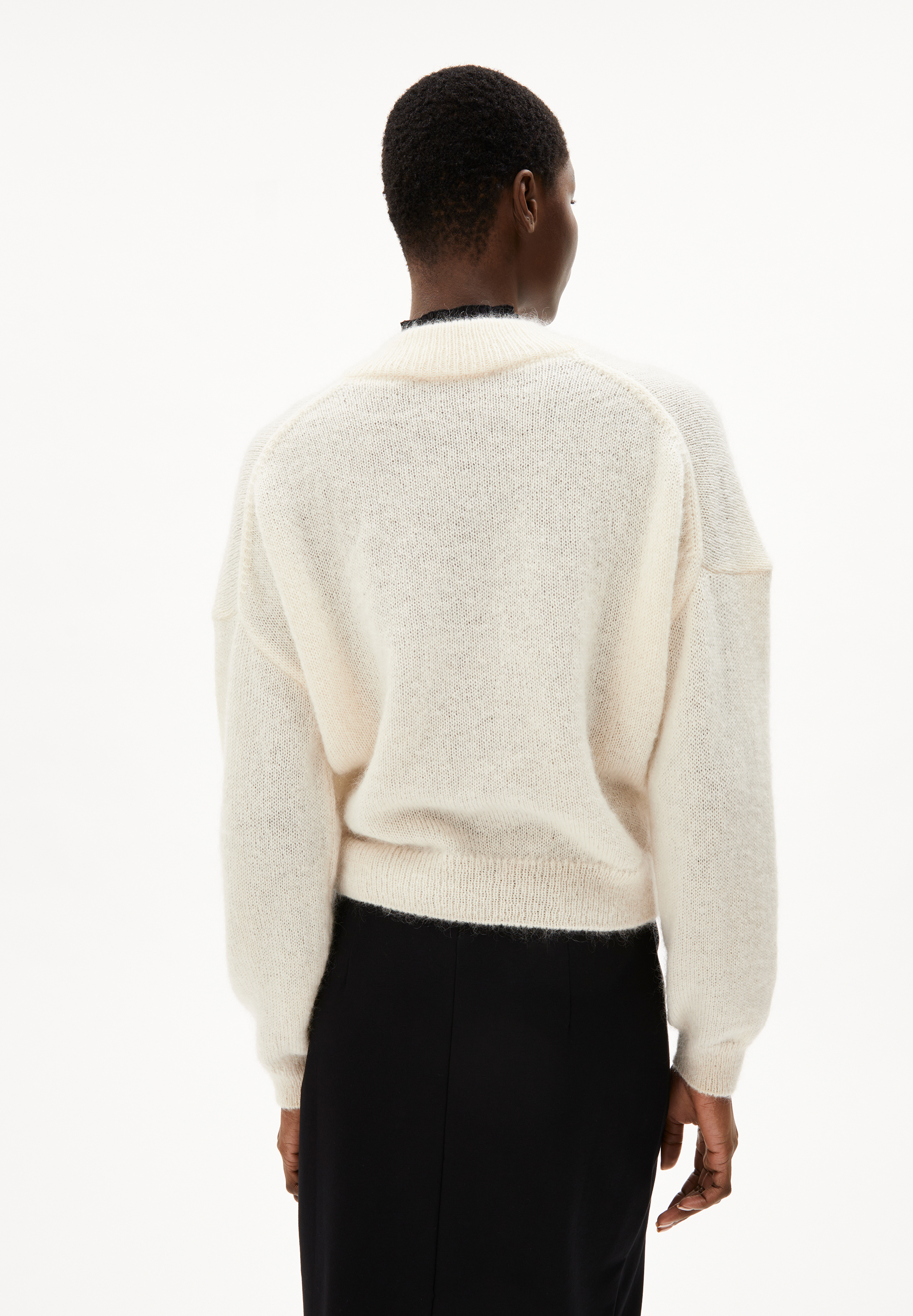 ALBASAA MOHAIR Pull coupe oversize en laine mohair mélangée