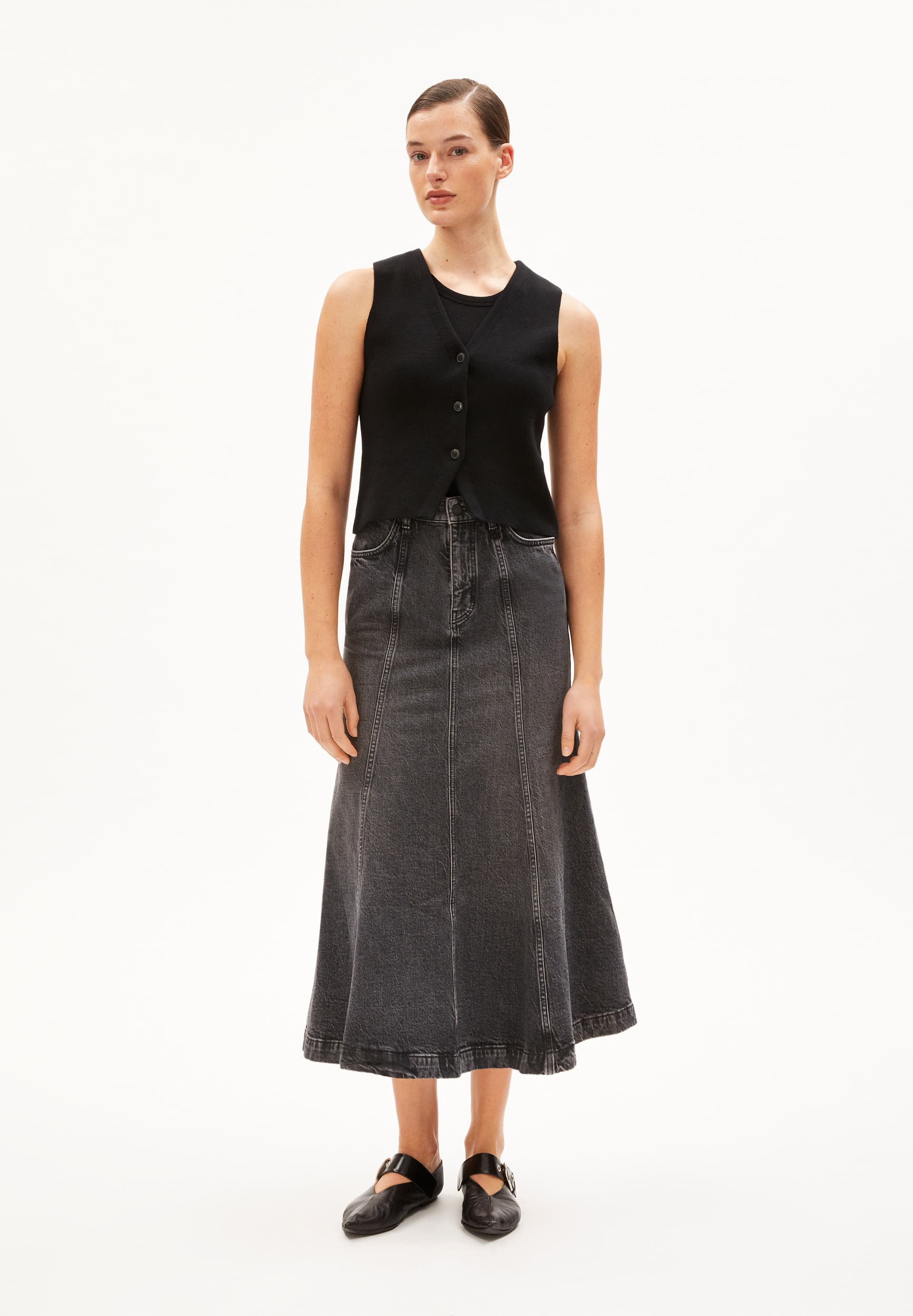ARIENAA Denim Skirt Slim Fit made of Organic Cotton Mix