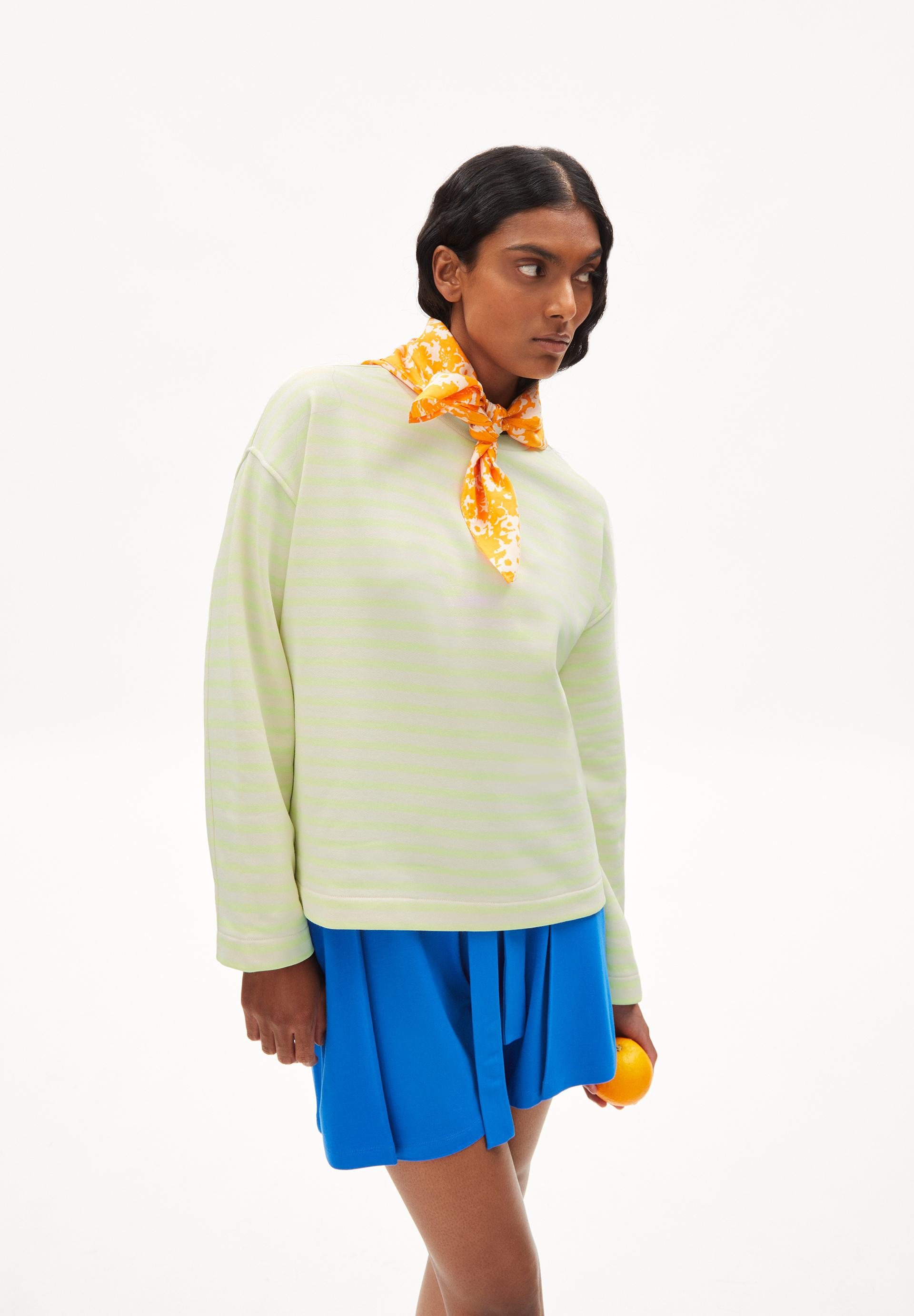 FRANKAA MAARLEN STRIPE Sweatshirt Oversized Fit aus Bio-Baumwolle