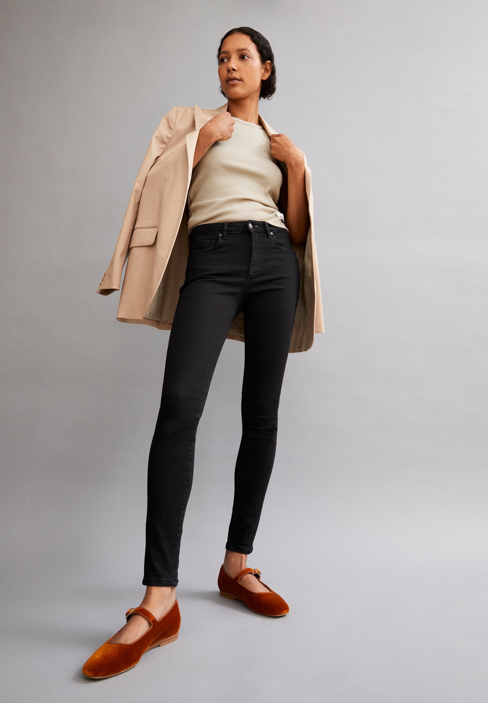 TILLAA Jean skinny taille mi-haute en mélange de coton biologique X-Stretch