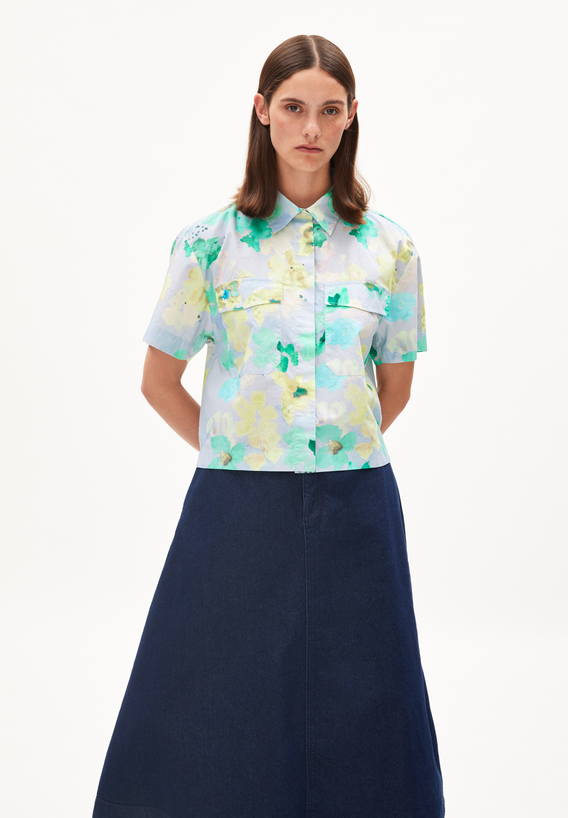 ELIANAA AQUA FLORAL Blouse Relaxed Fit made of Organic Cotton