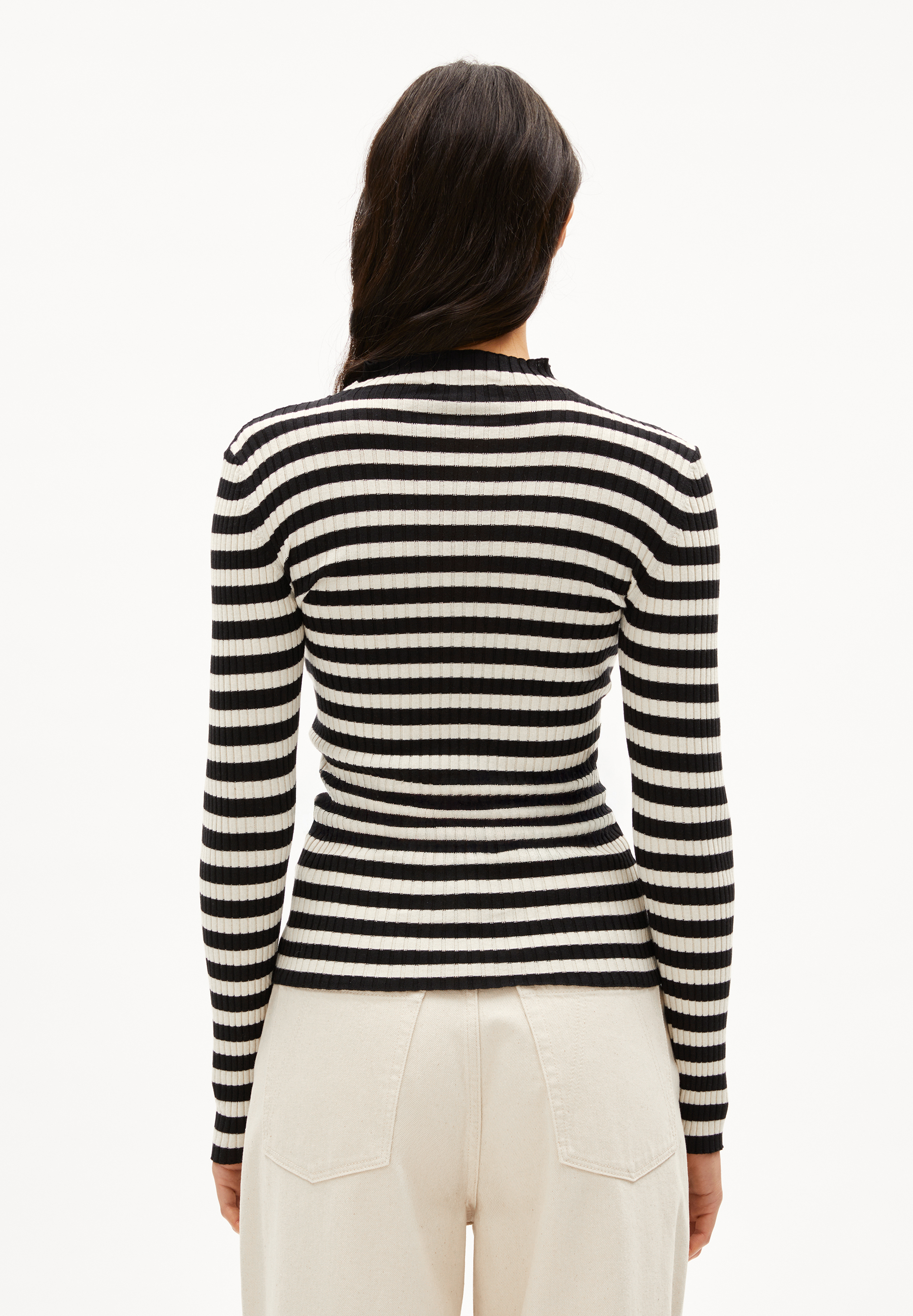 ALAANIA STRIPED Pull coupe ajustée en coton bio