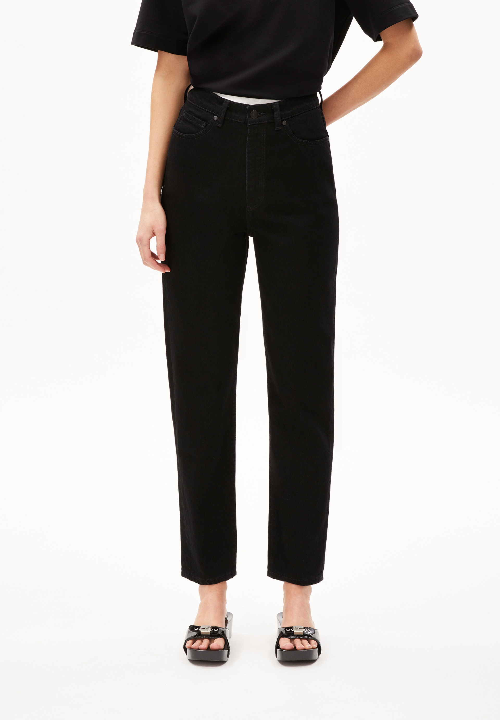 MAIRAA Jeans Mom Fit High Waist Ankle recycled Cotton Non-Stretch