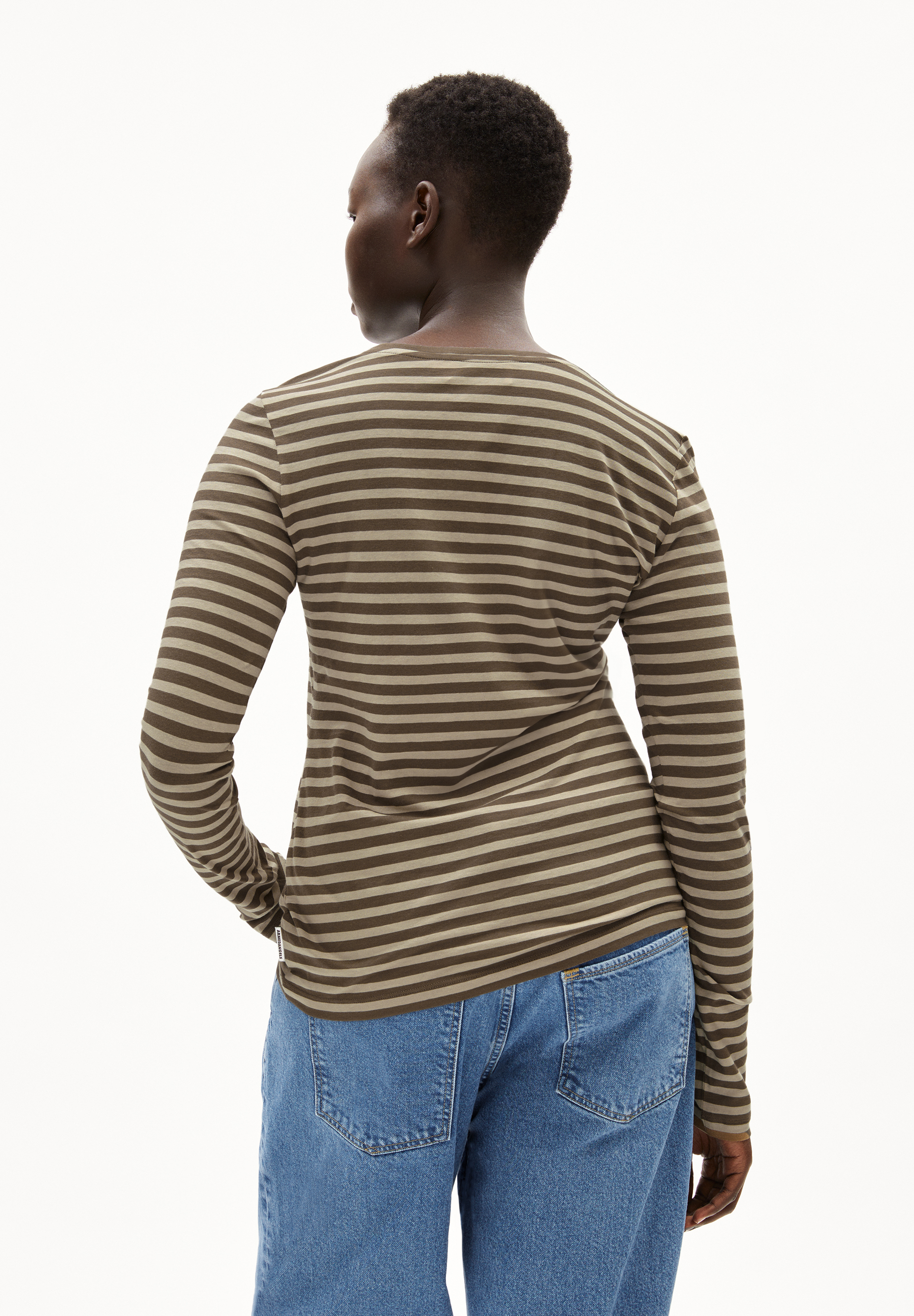 ENRICCAA STRIPES Haut à manches longues coupe ajustée en coton bio