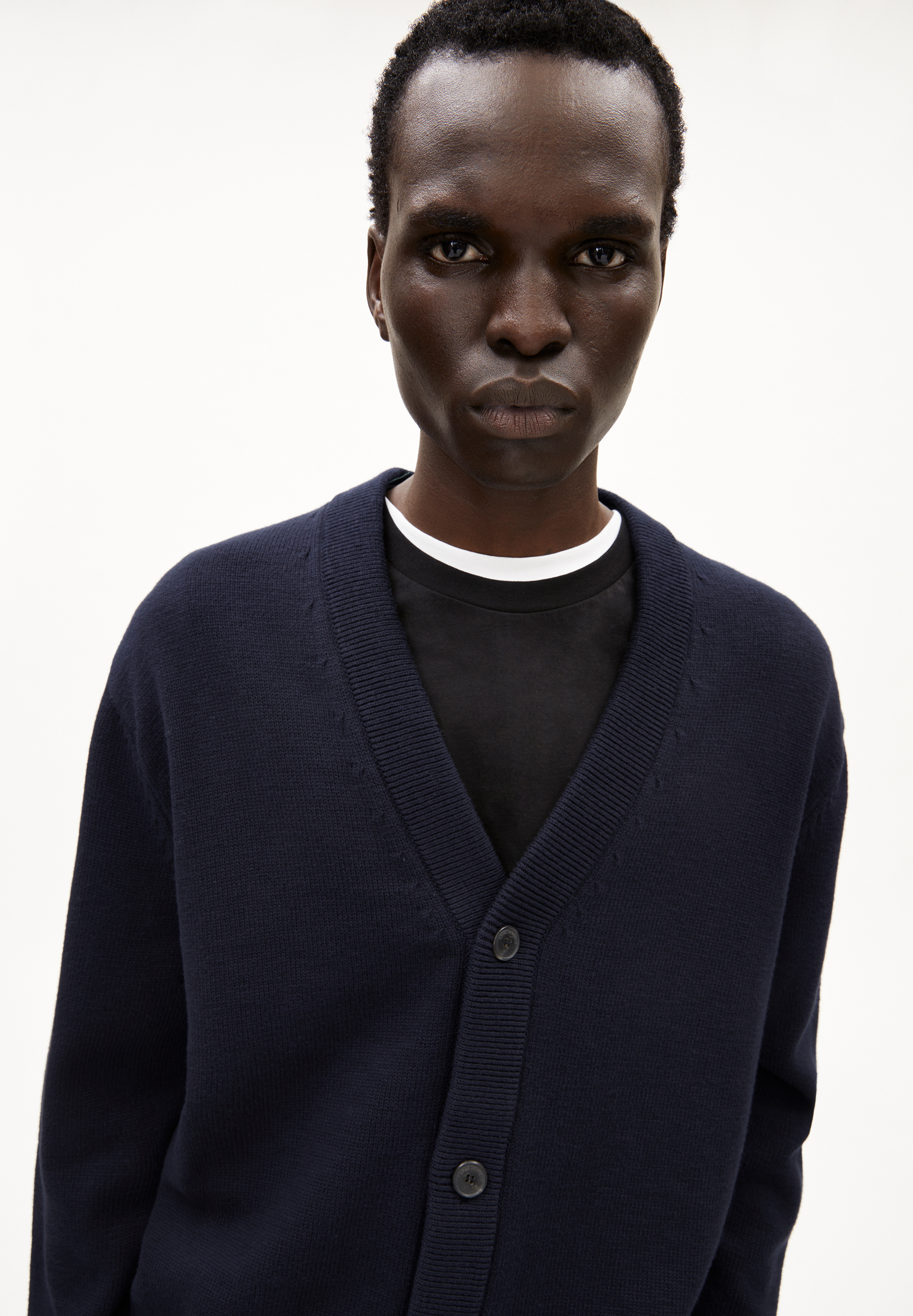 DUSAANO Veste en maille coupe décontractée en coton bio