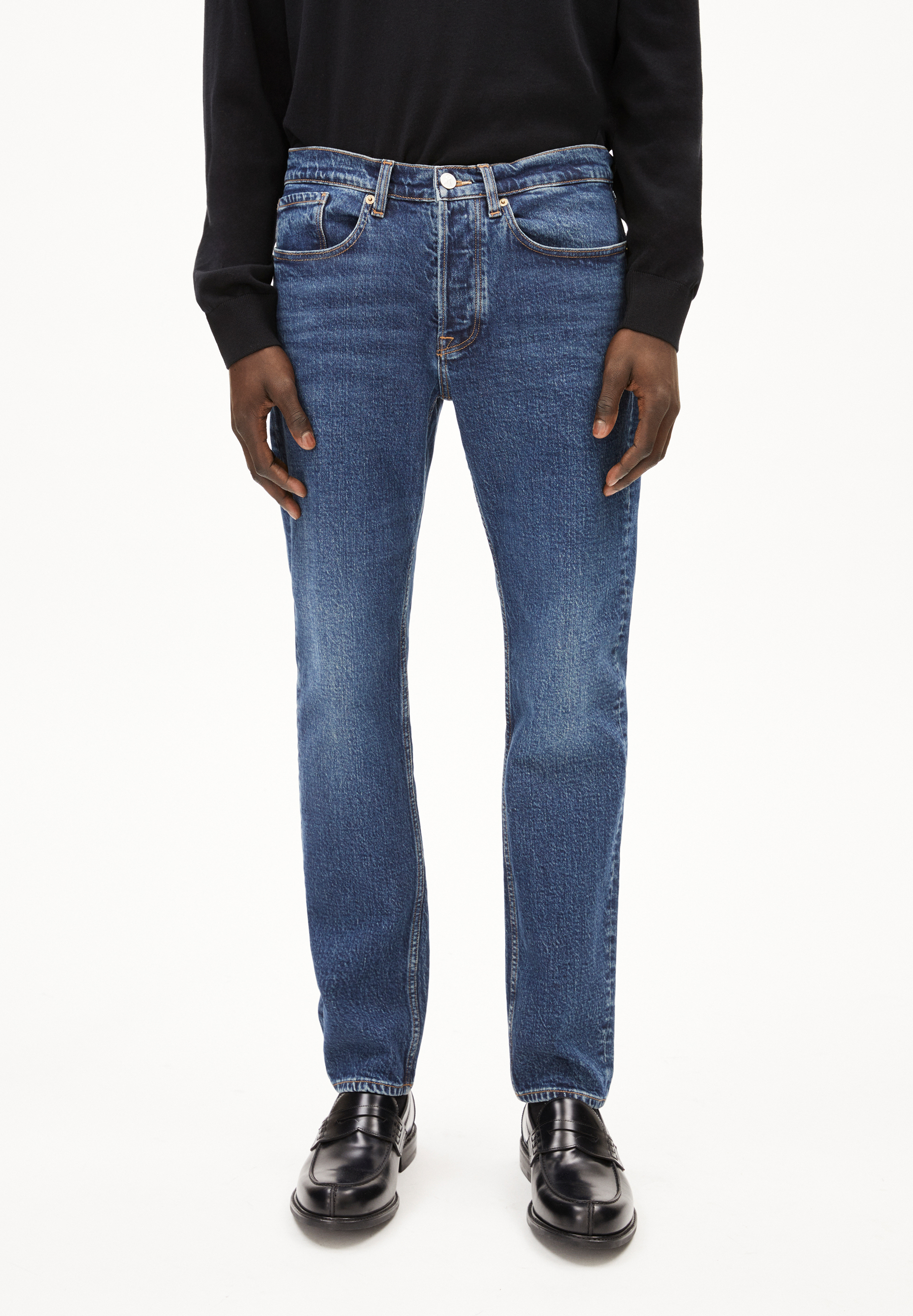 DYLAANO Jeans Straight Leg Mid Waist Organic Cotton Mix Comfort-Stretch