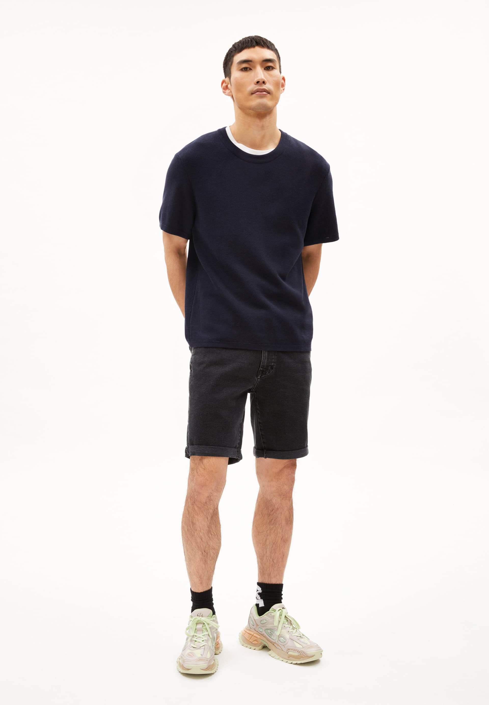 NAAILO BLACK DNM Denim Shorts made of recycled Cotton Mix