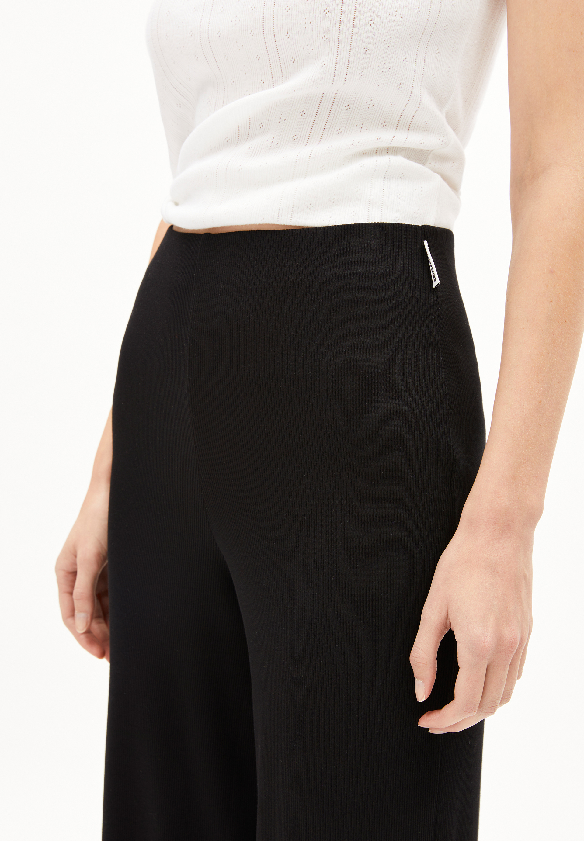 NIANAA Ribjersey broek van biologische katoenmix