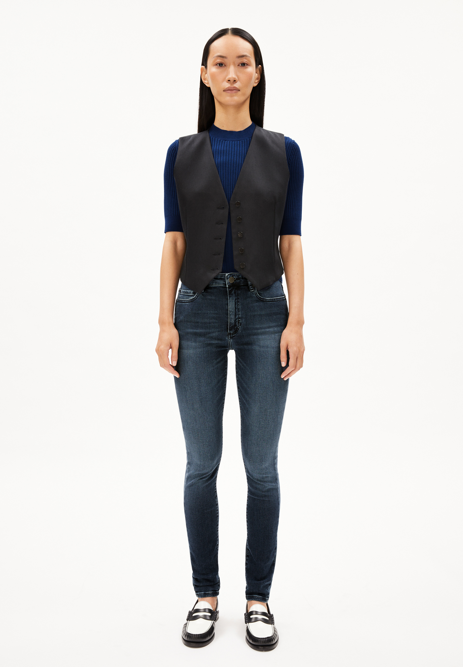 TILLAA Jean skinny taille mi-haute en mélange de coton biologique X-Stretch