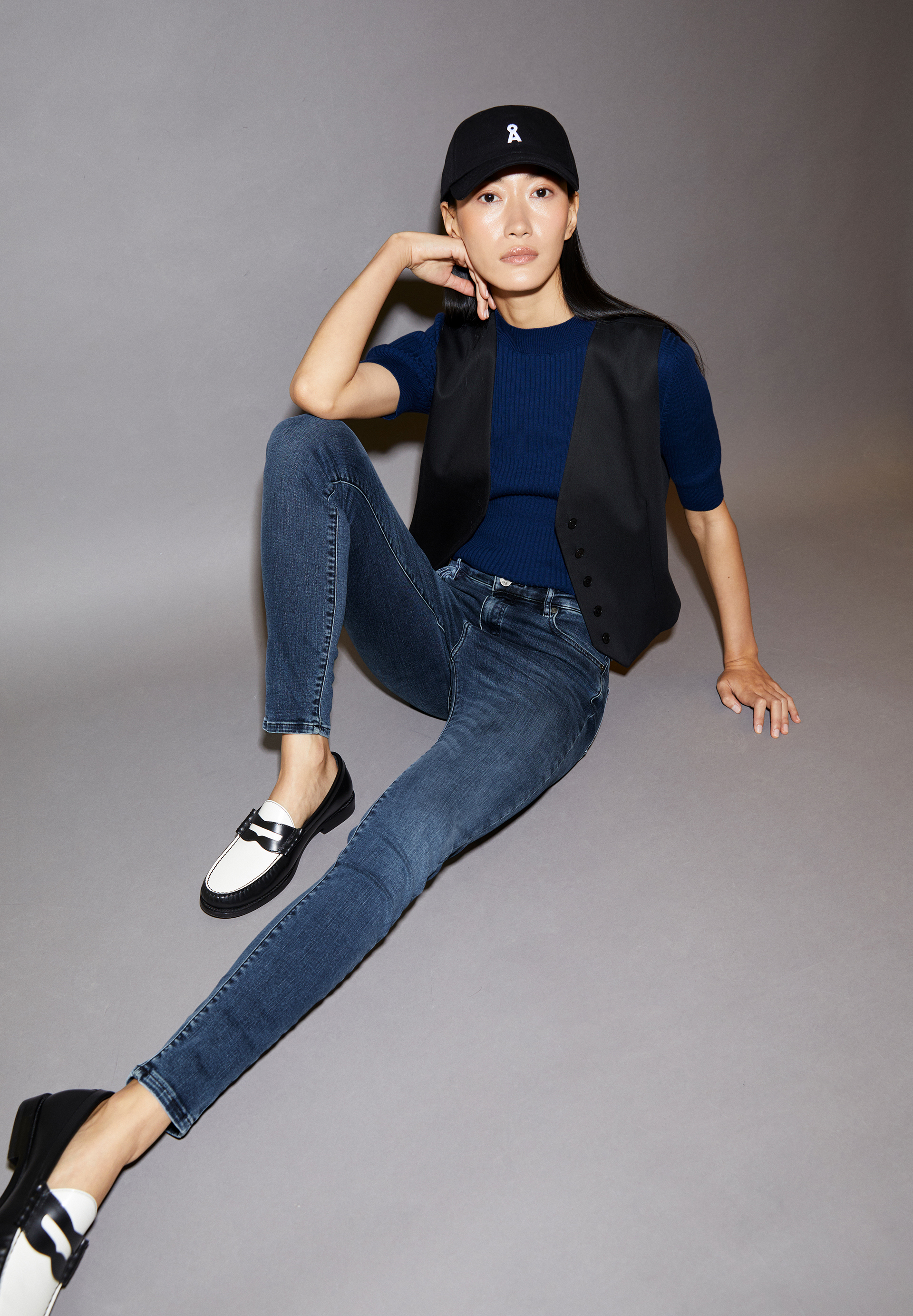 TILLAA Jean skinny taille mi-haute en mélange de coton biologique X-Stretch