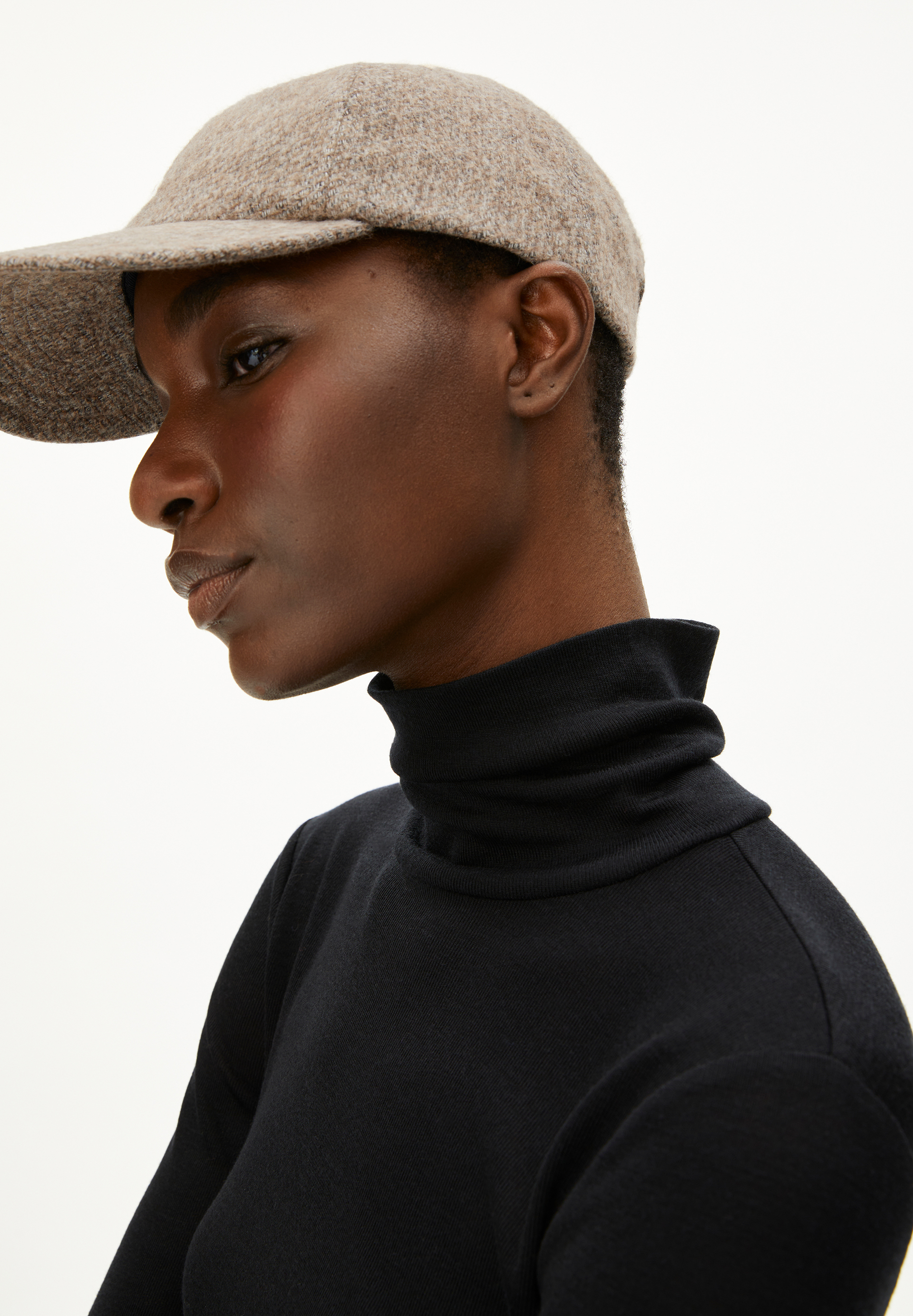 GRAZILIAA WOOL BLEND Haut à manches longues coupe ajustée en coton bio mélangé