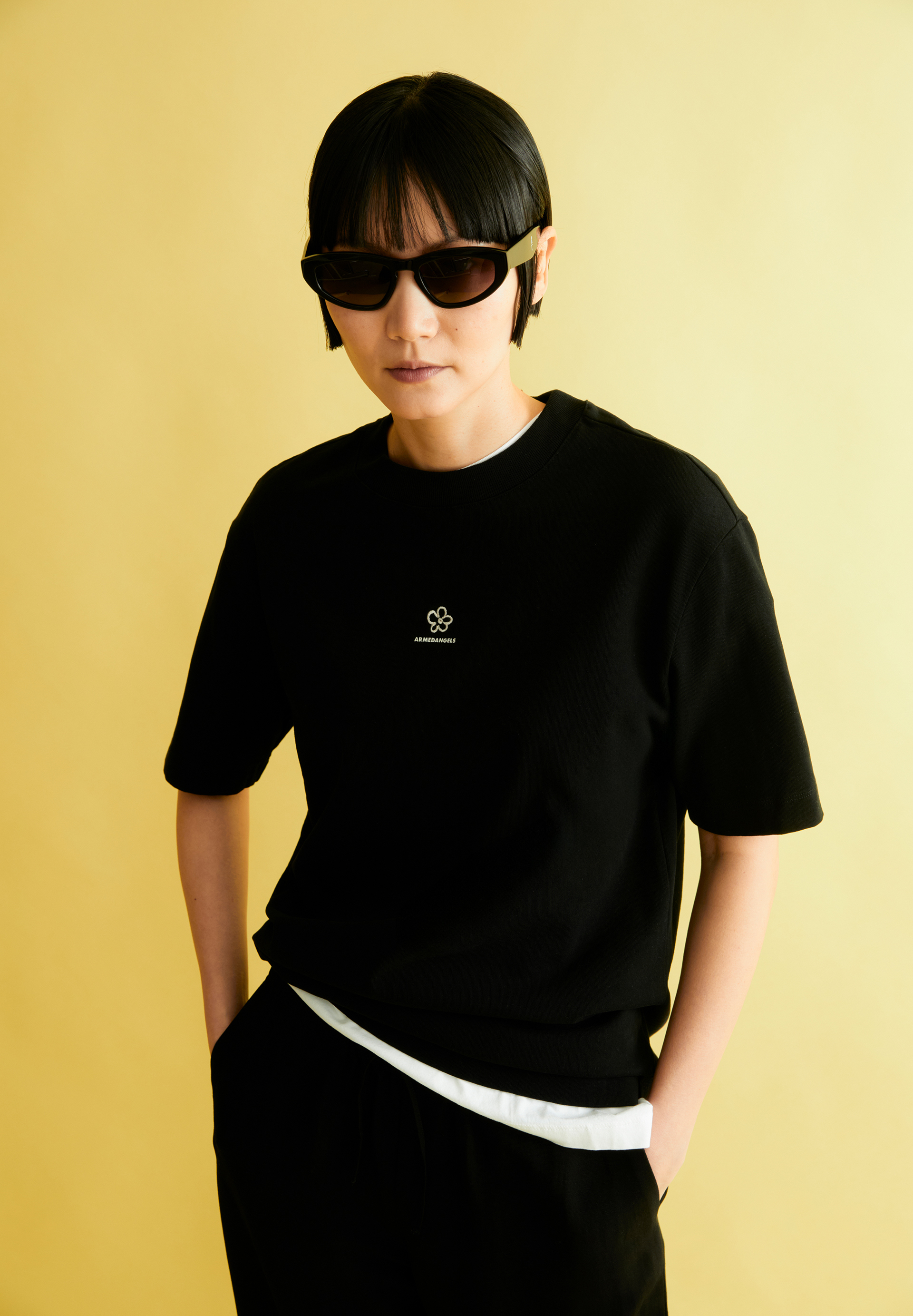 TARJAA BACK FLOWAA Heavyweight T-shirt van gerecyclede katoenmix