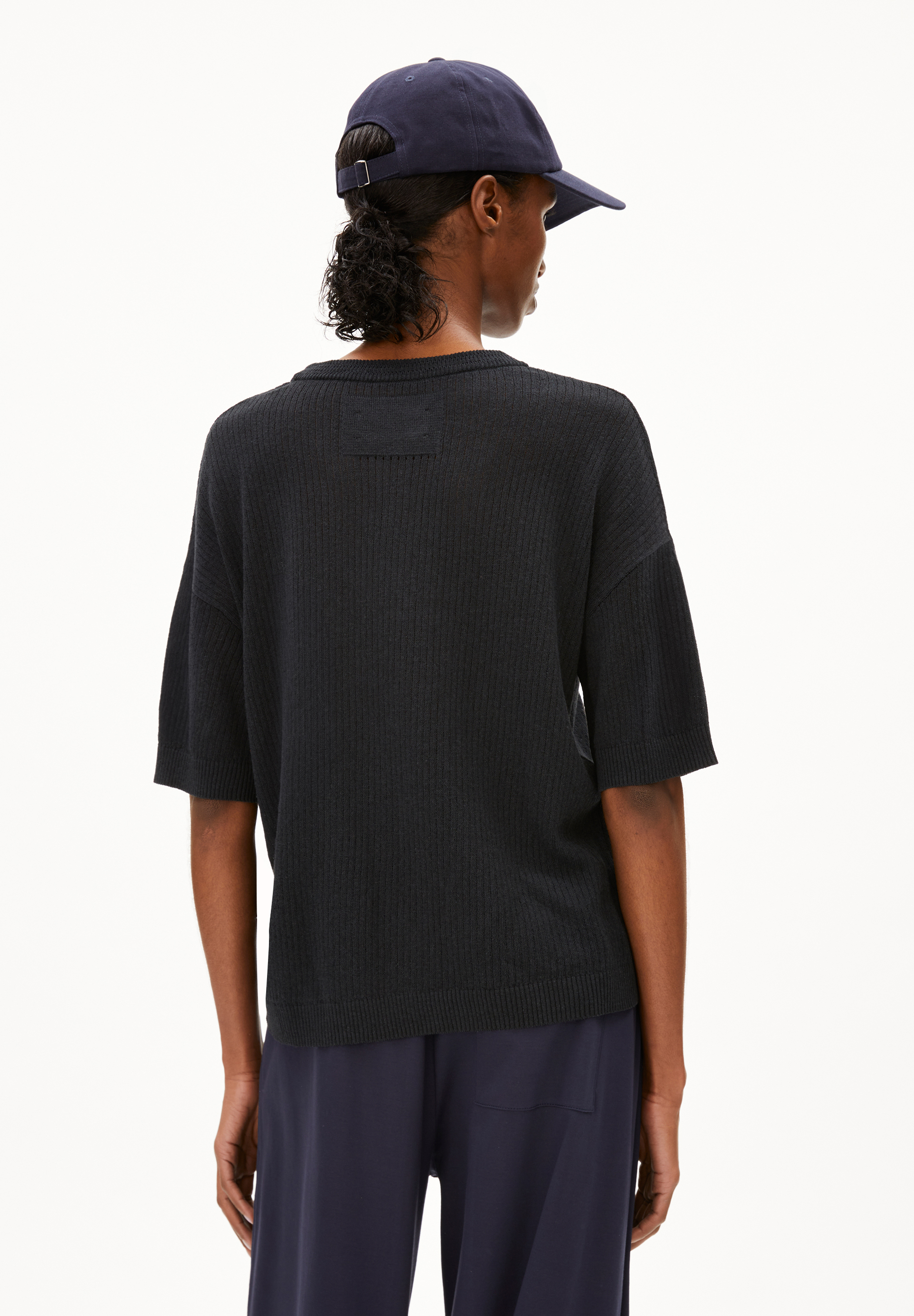 LIZAA LINO Gebreid shirt van linnenmix