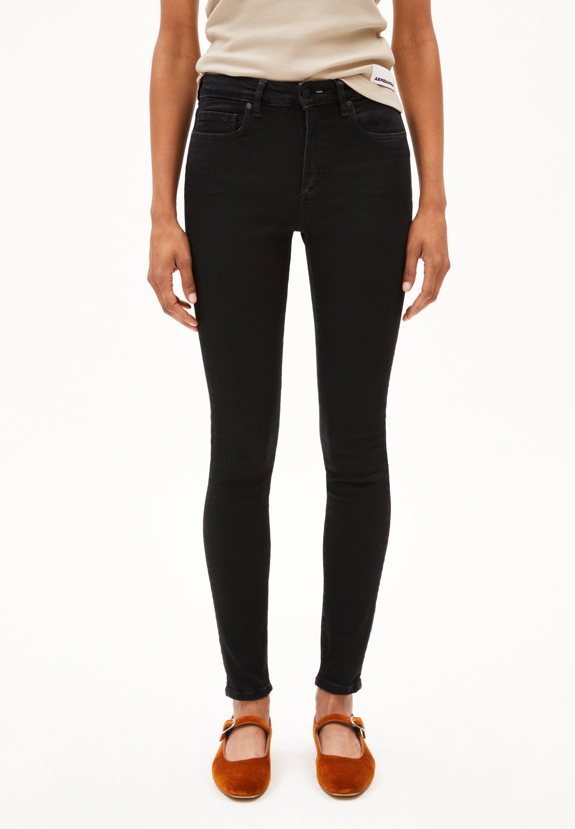 TILLAA Jean skinny taille mi-haute en mélange de coton biologique X-Stretch