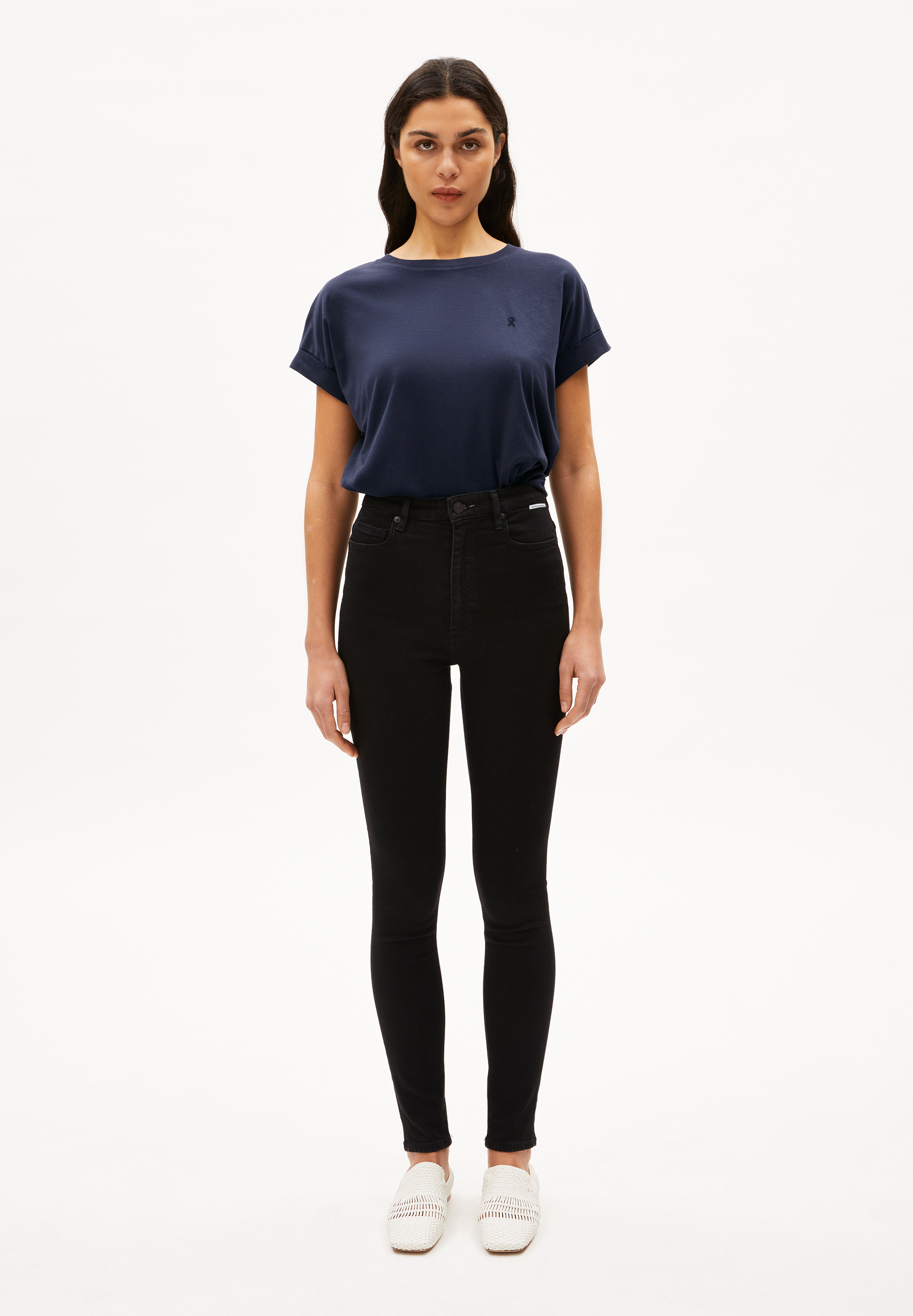 INGAA Jean skinny taille haute en coton bio mélangé x-stretch
