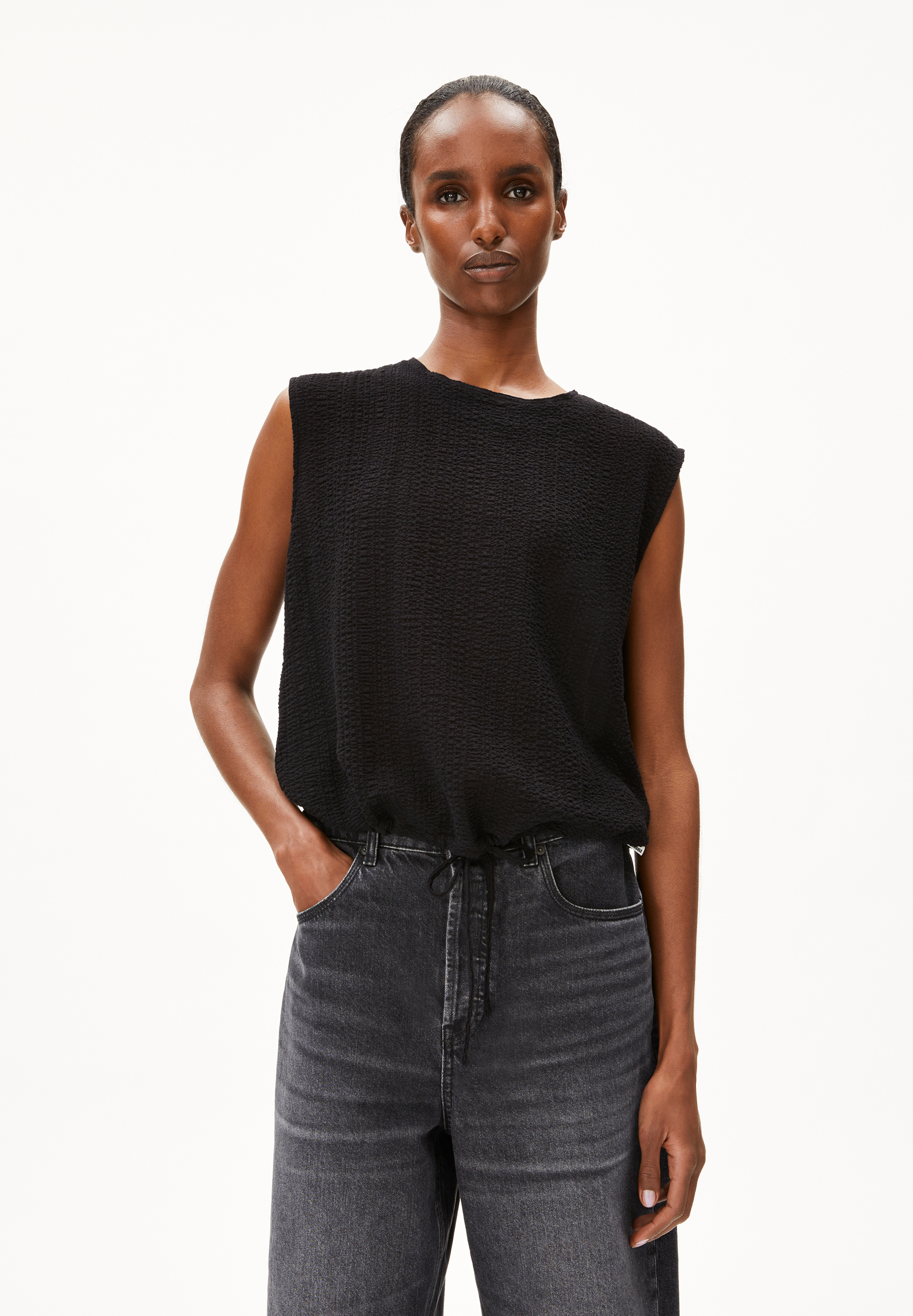 NERAA CRINKLE Top en mélange de coton bio