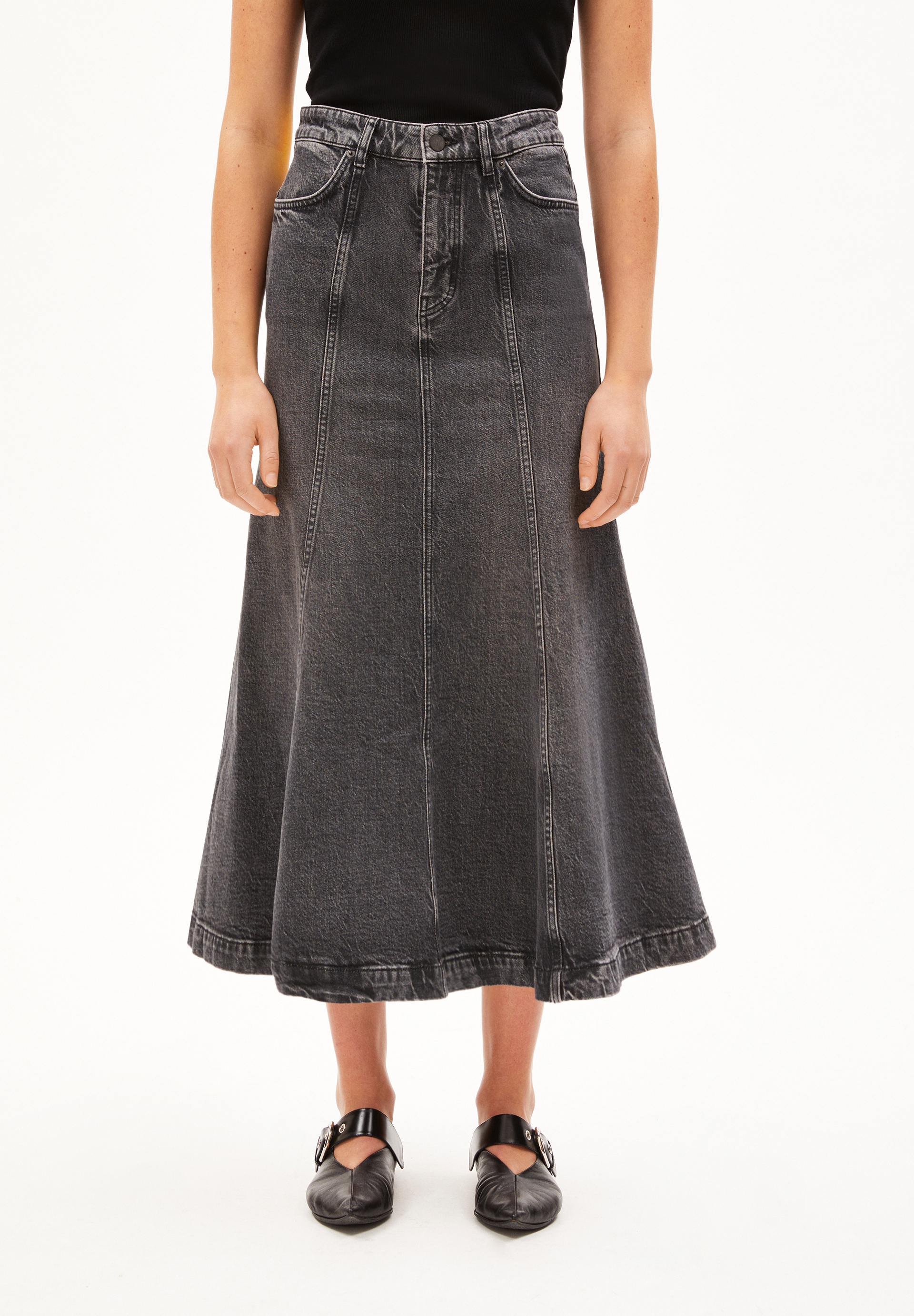 ARIENAA - Frauen Slim Fit Rock - schwarz