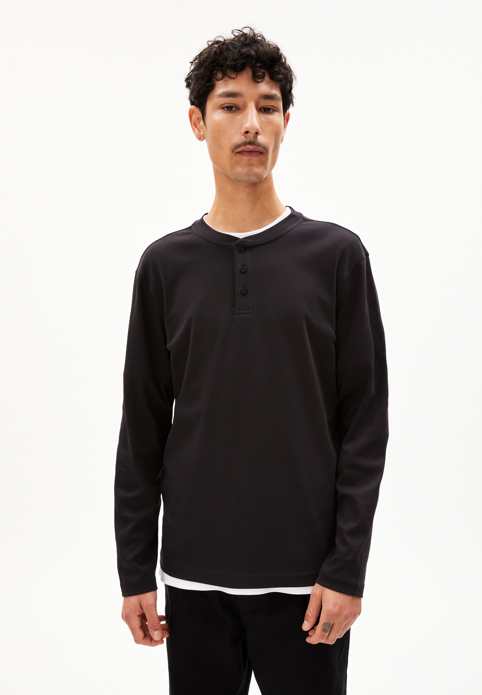 FAANO PREMIUM - Männer Relaxed Fit Longsleeve - schwarz