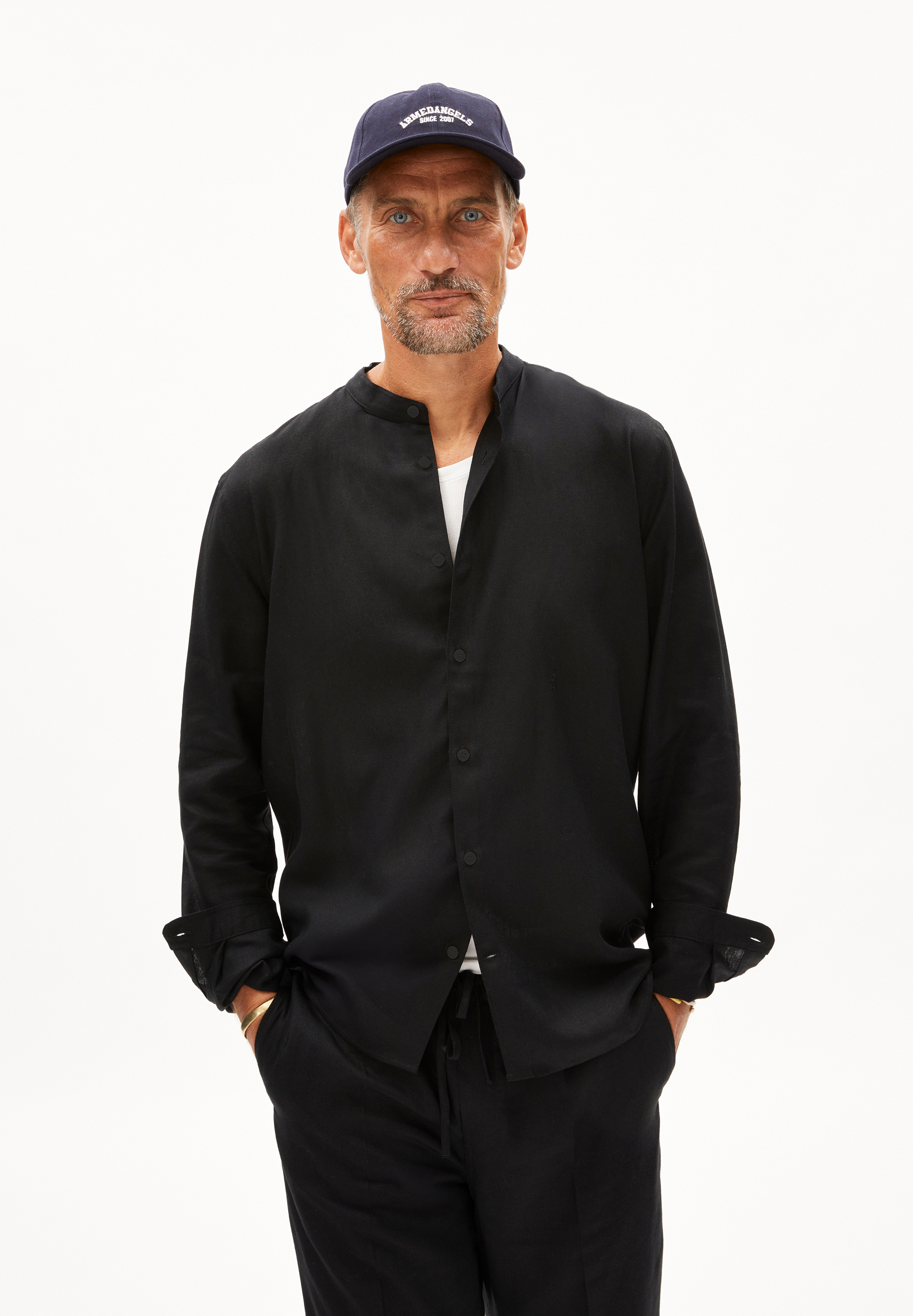 VAALERONIMUS LINO - Männer Relaxed Fit Hemd - schwarz